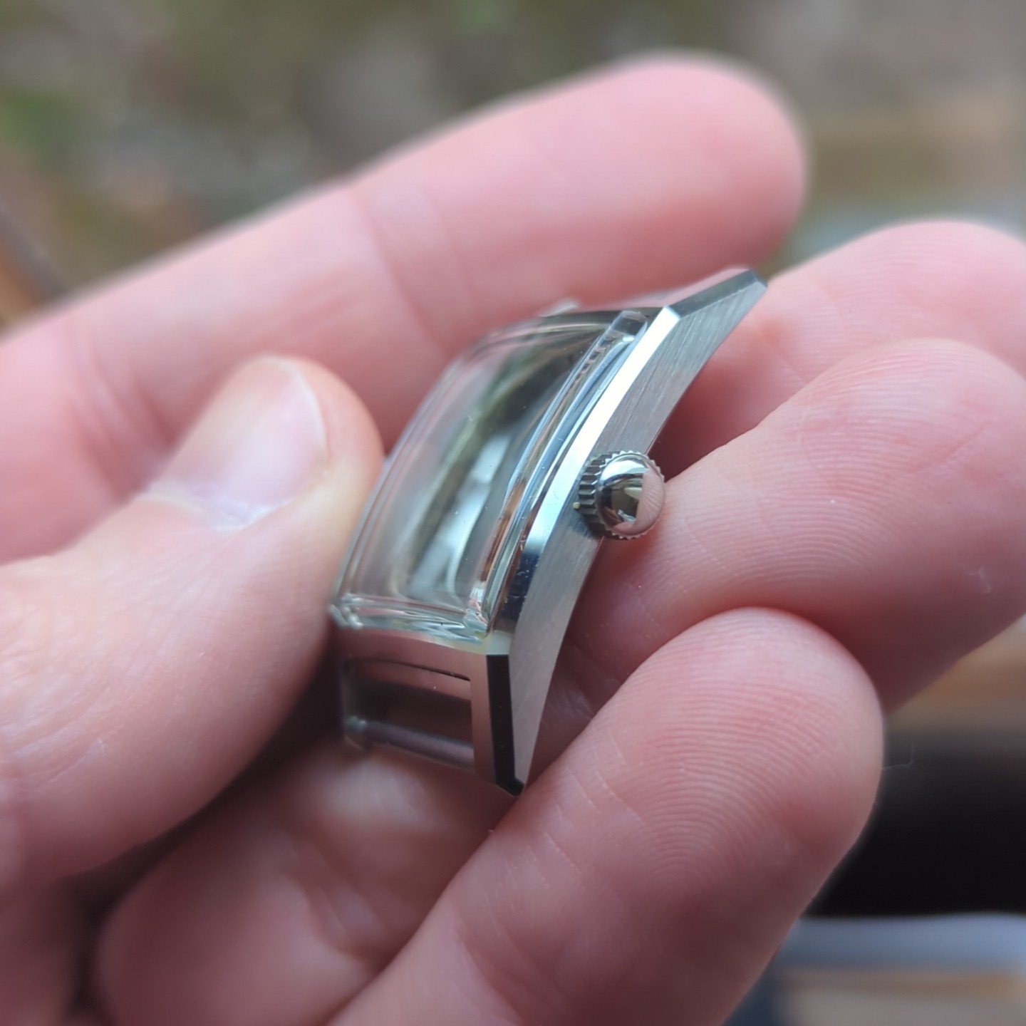 1940s Steel Clamshell Mens Tank Watch Case NOS John Simon – Tramelan + (REF:WC)