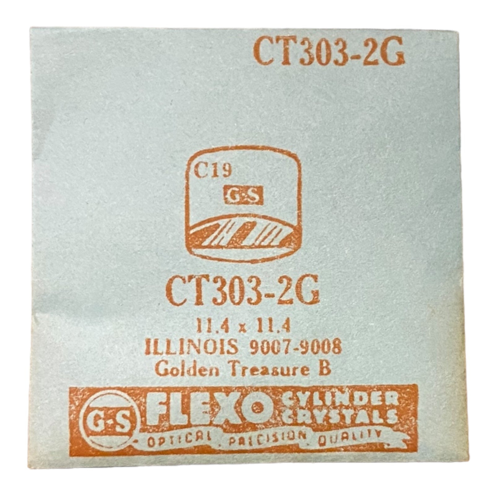 Germanow-Simon Mach (GS) CT303-2G Watch Crystal 11.4×11.4 NOS Part Illinois
