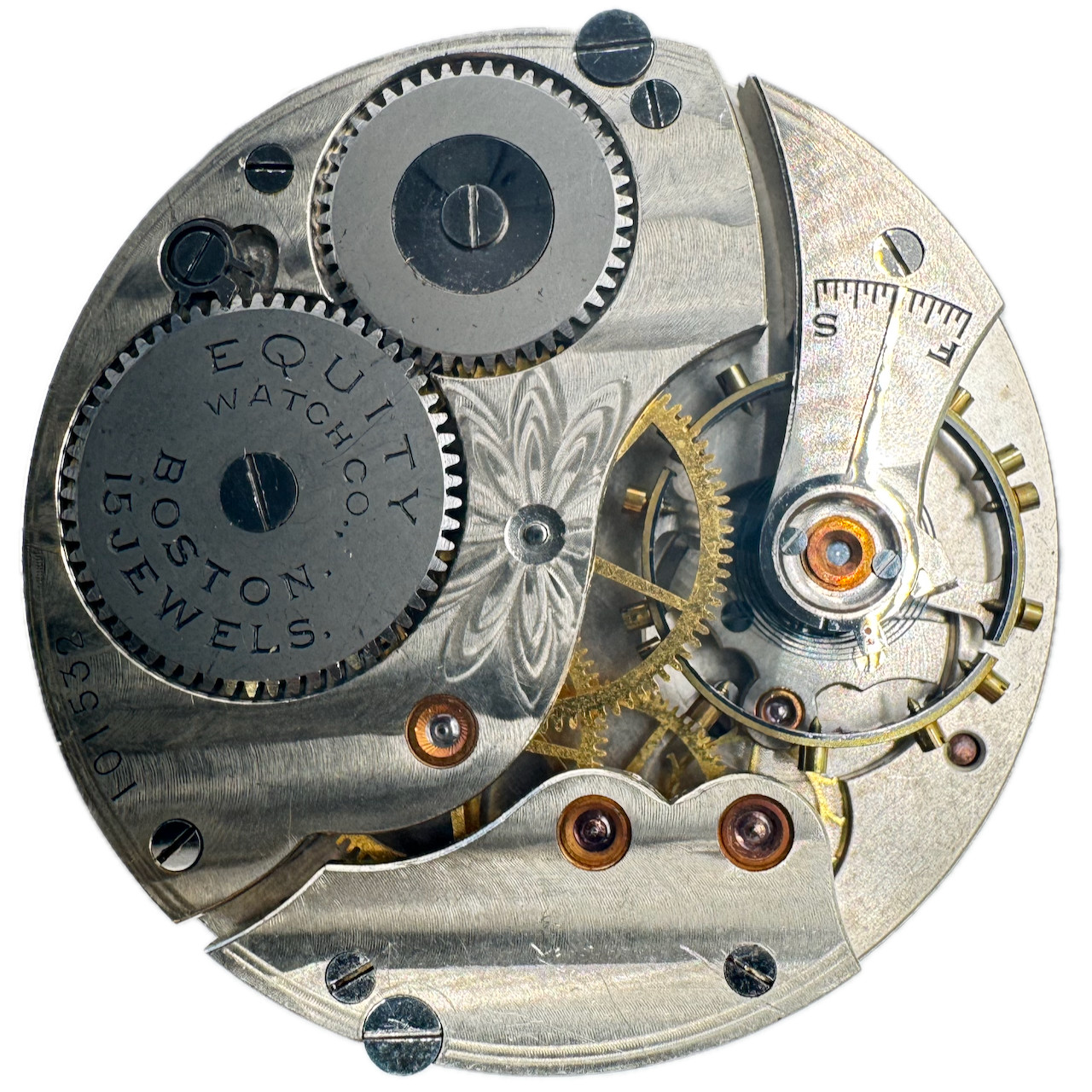 Antique 16s Equity 15 Jewels Mechanical Open Face Pocket Watch Movement USA Runs