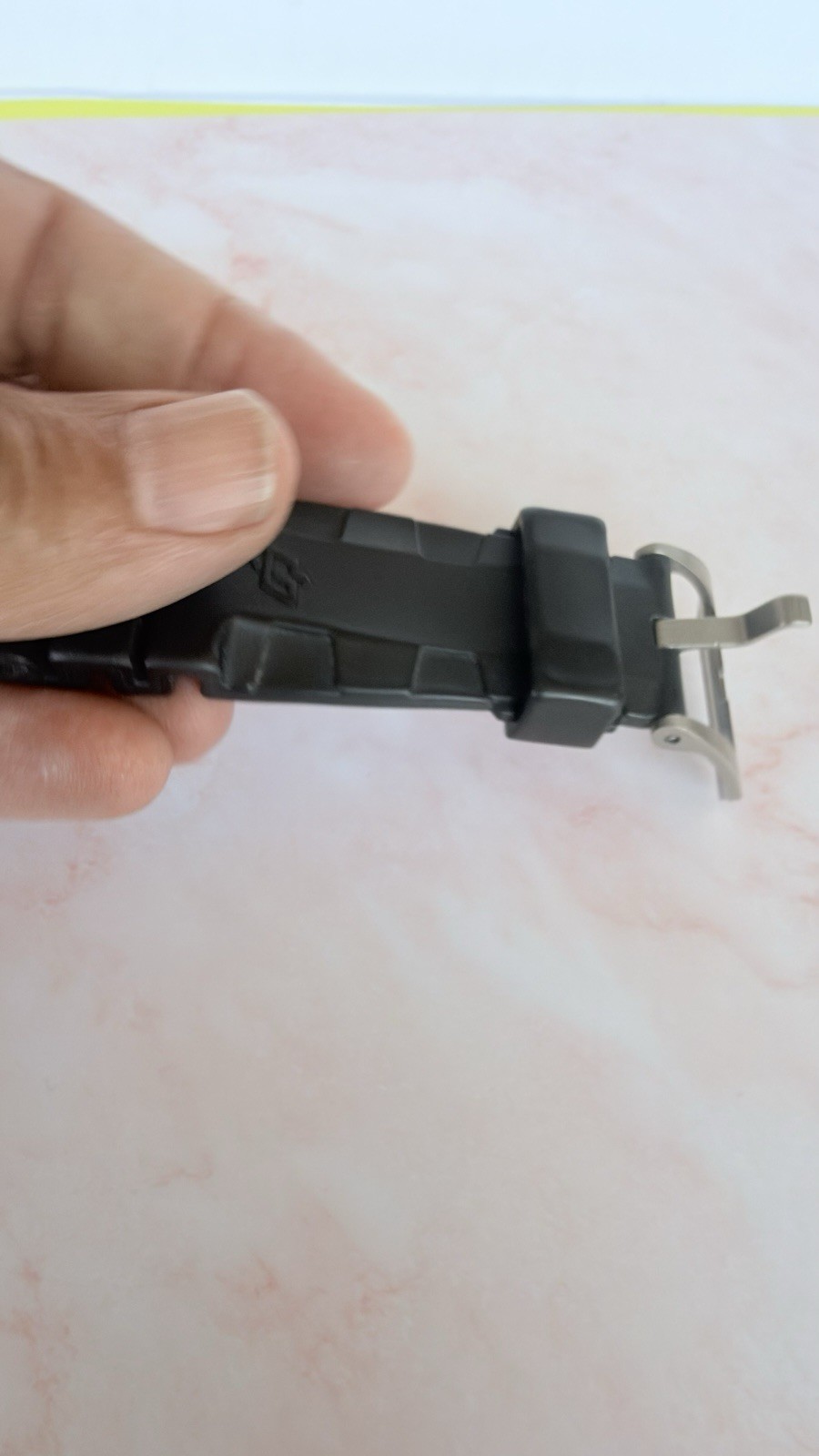 Authentic Factory PANERAI OFFICINE Rubber Caoutchouc Half Strap Buckle Black R3