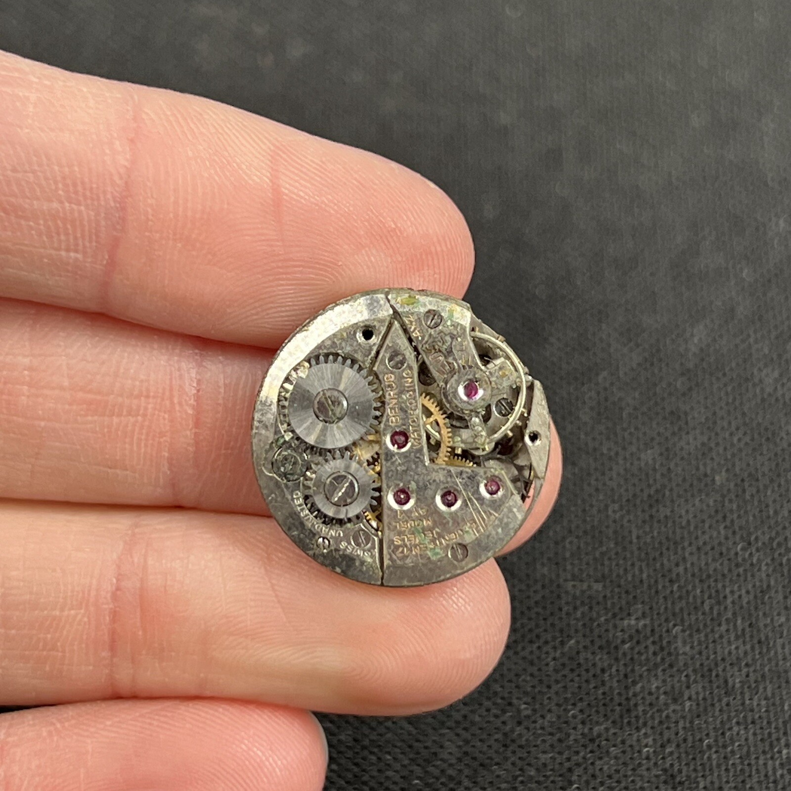 Vintage Benrus AY1 17 Jewels Watch Movement Part For Repair