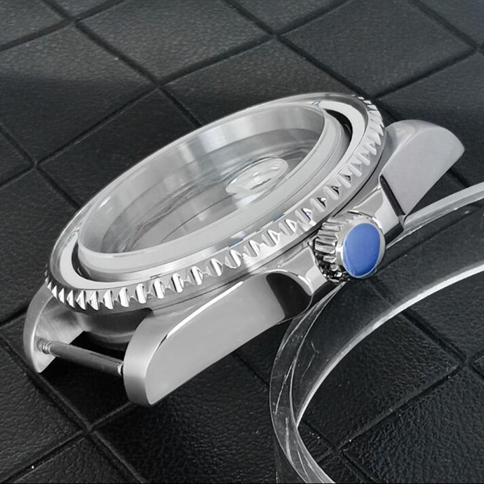 Modified Steel Bezel Watch Case Sapphire Glass Magnifier Case for NH34 Movement
