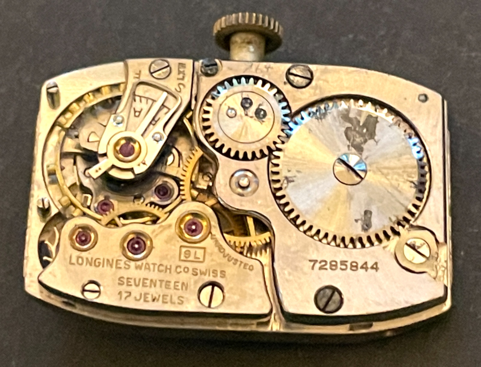 Antique Longines Cal 9L Men’s Watch Movement Parts Good Balance 9 L 17j Swiss