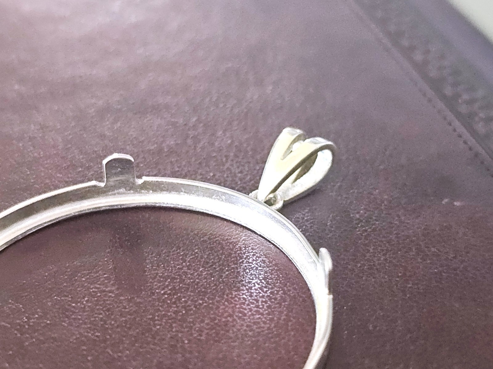 925 Sterling Silver Prong Back Simple Bezel for 36mm Coins