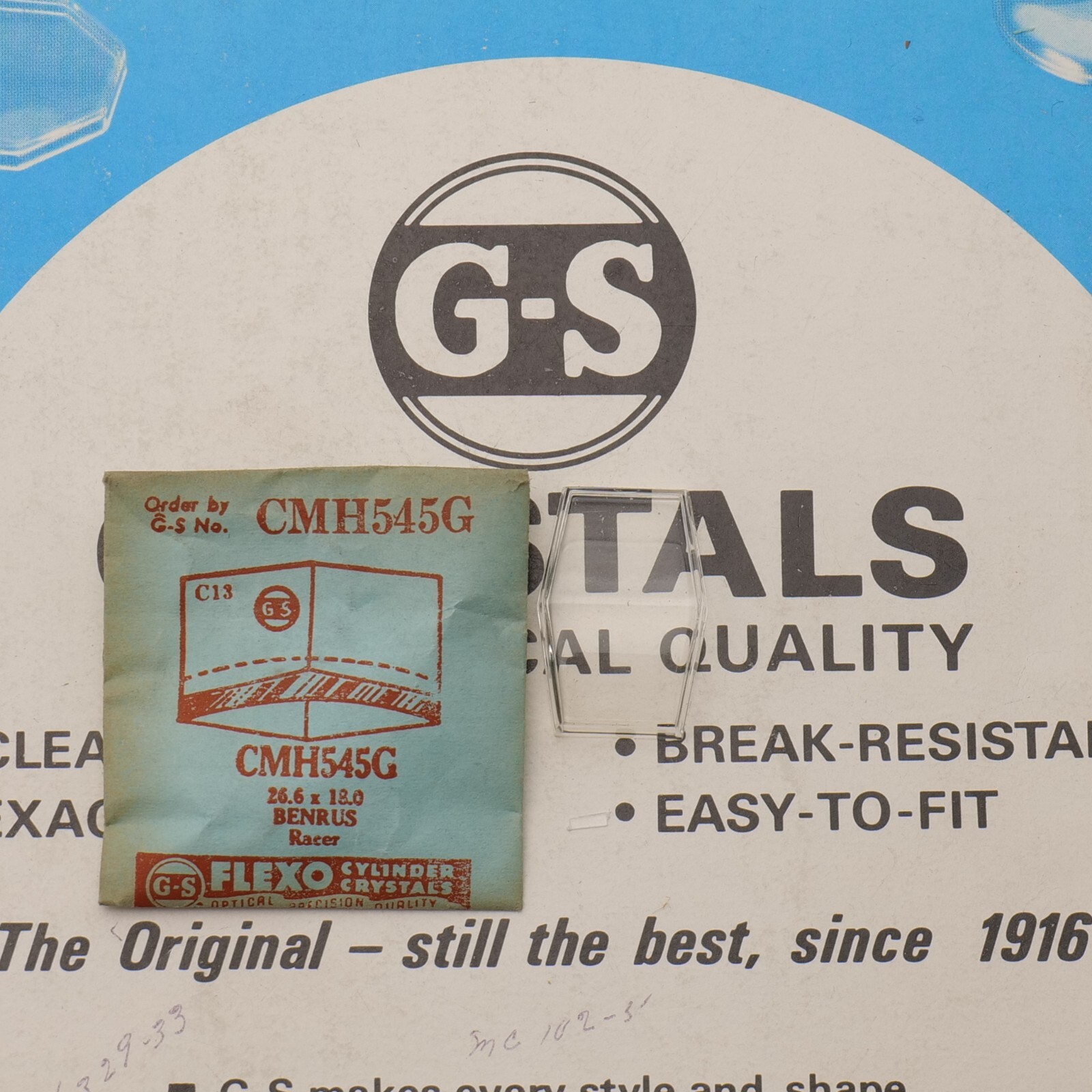 Vintage NOS GS Watch Crystal CMH545G Benrus – 26.6 x 18.0mm NEW (MH-MQ)