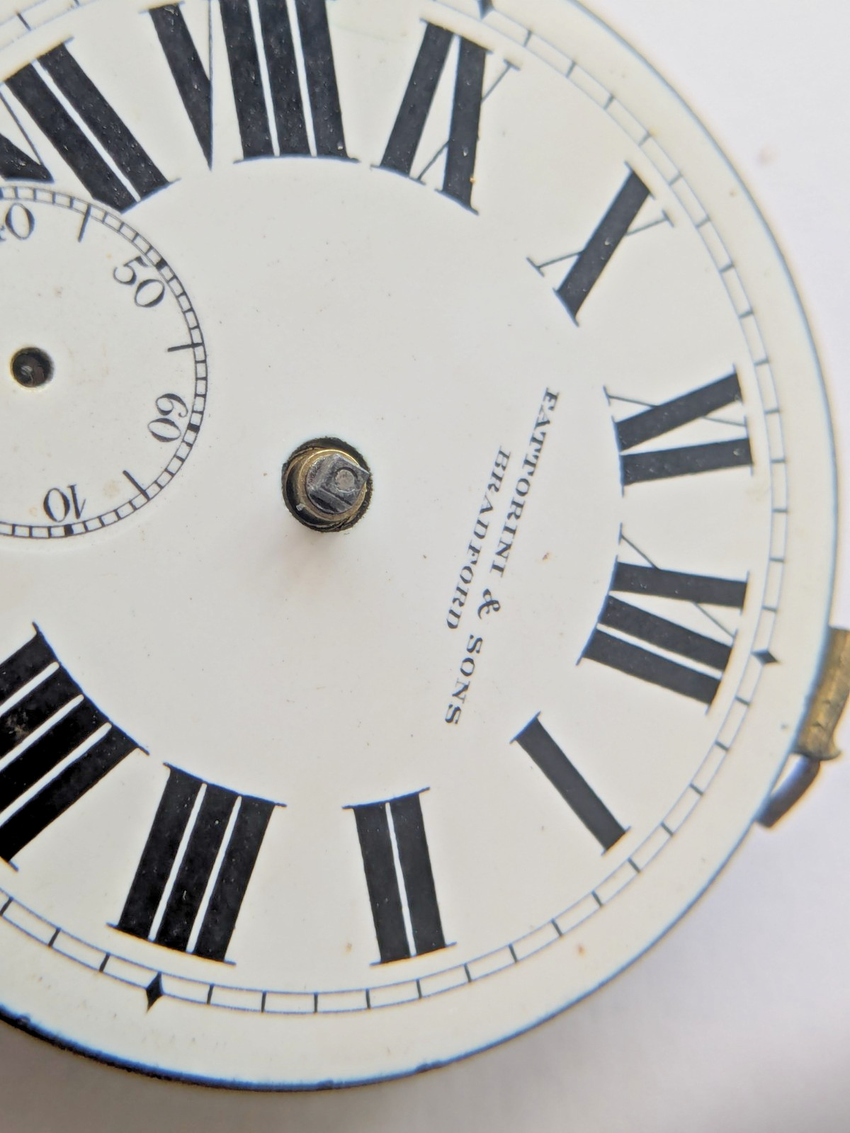 Antique Fattorini Bradford Pocket Watch Movement Errington Factory Under Dial 26