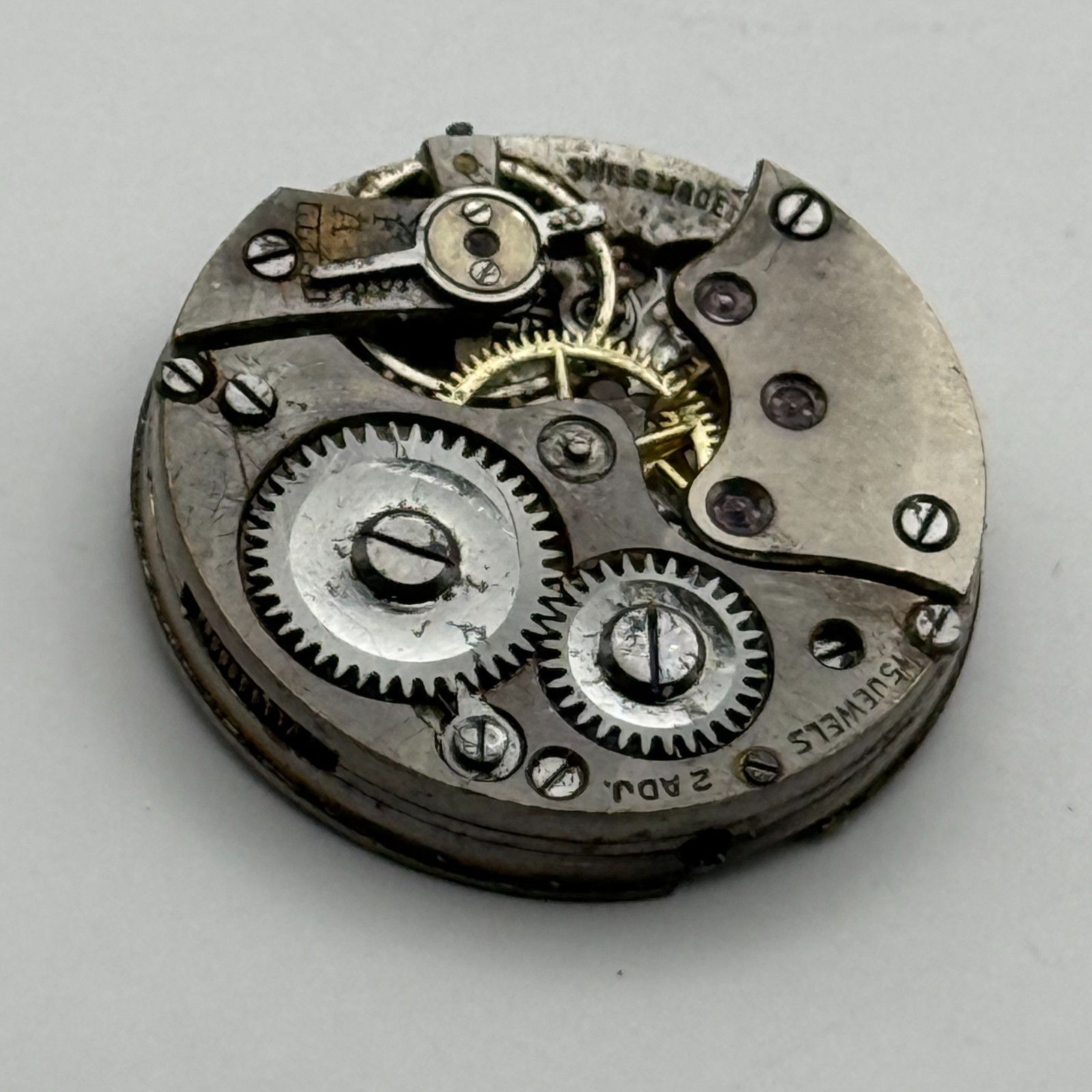 Buser Watch Movement 15 Jewels Swiss Manual Wind Vintage Parts Repair 23.2mm