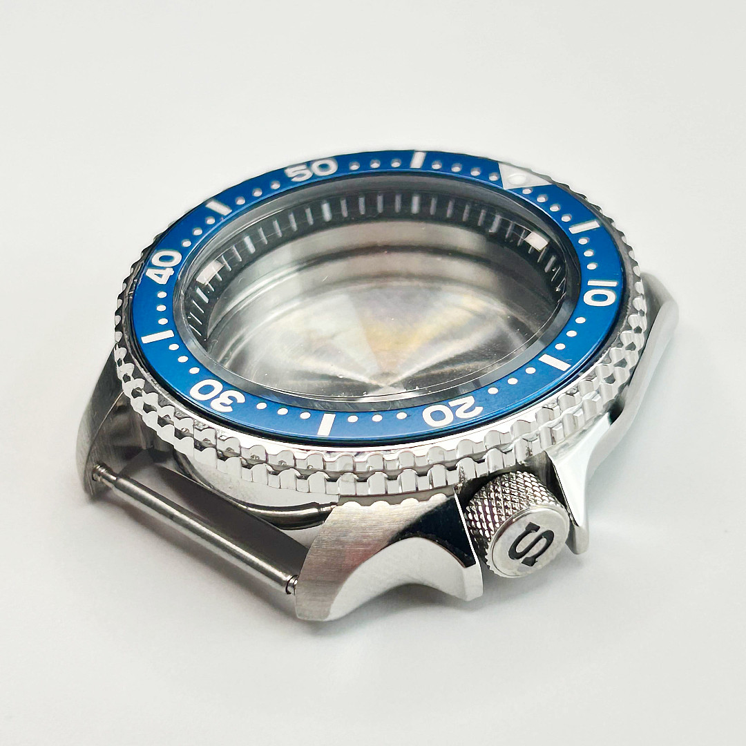 42mm Sapphire Glass Watch Case 3.8 Crown Fit NH35A NH36A Mod SKX007 Blue Insert
