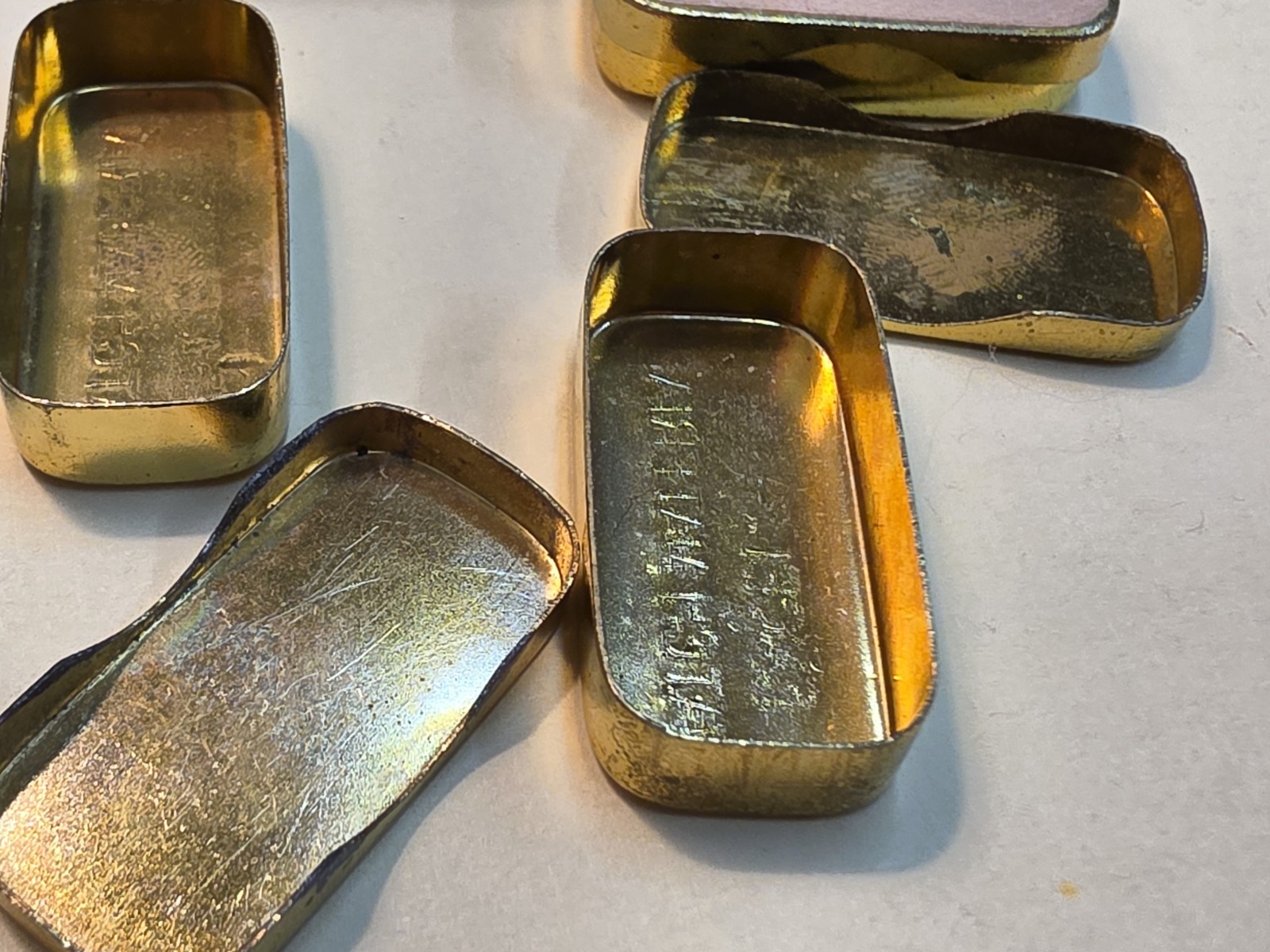 Lot Of 8 Empty Pocket Watch Hands Parts Tins Boxes Storage Containers