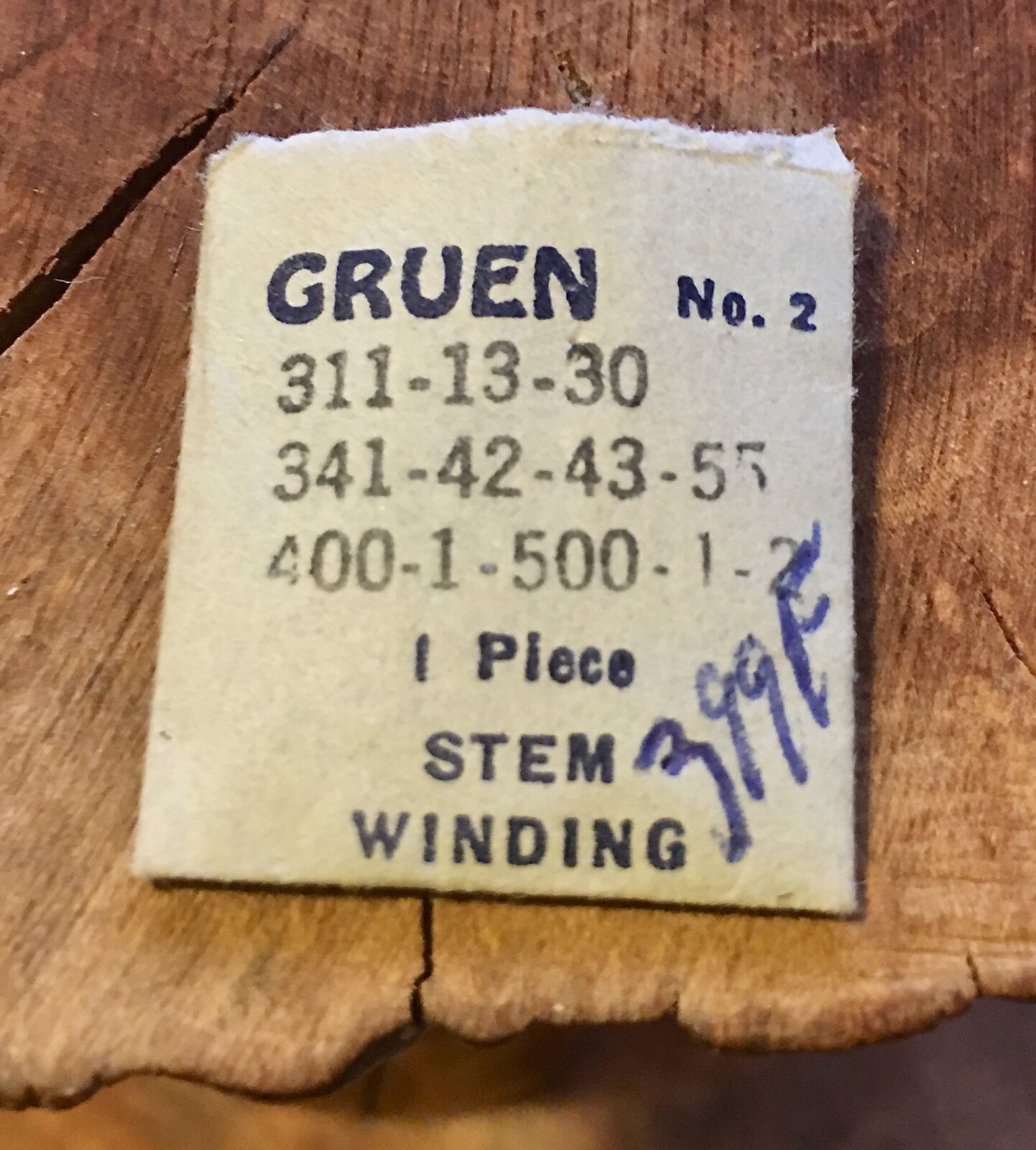 Vintage Gruen watch caliber 311 330 341 400 401 500 501 Winding Stem part #2 NOS