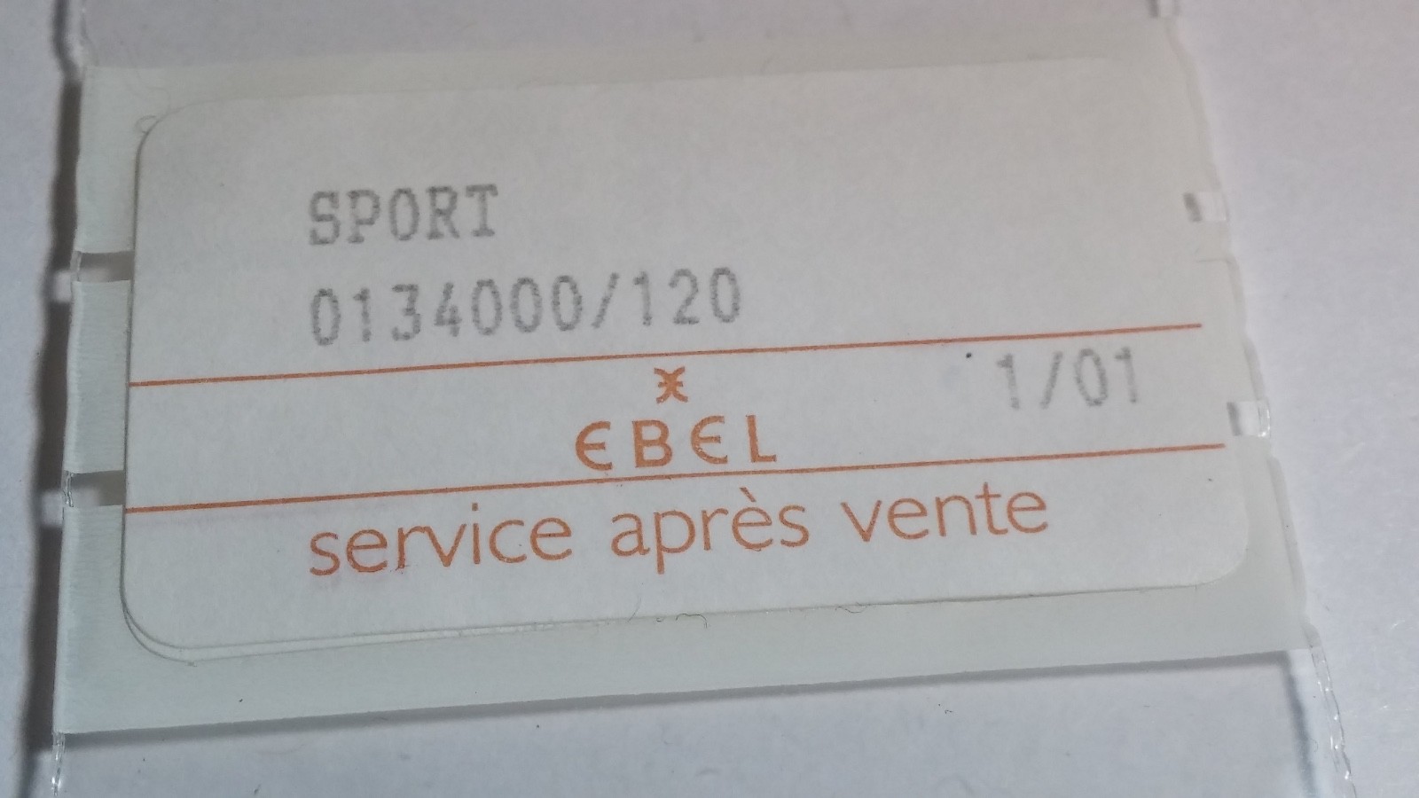 Ebel Sport hour wheel and gasket part 250, 0134000/120 (1 set per order)