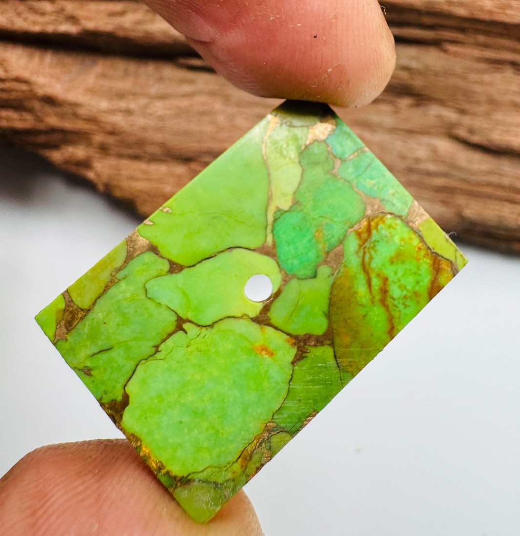 Copper Turquoise Gemstone Watch Dial – Green Rectangle Gemstone GMC-562