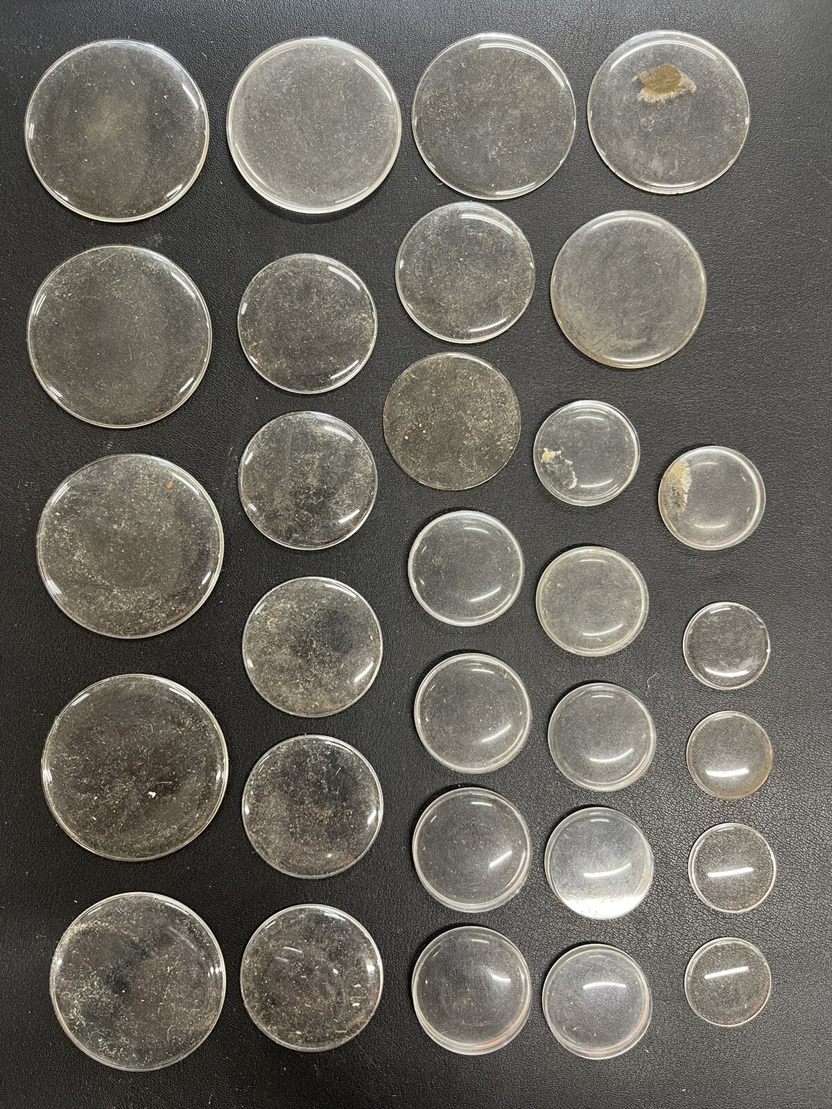 LARGE LOT Dutcher Bros. Watch Crystals Various Sizes Watch Faces/Back 113 Pieces