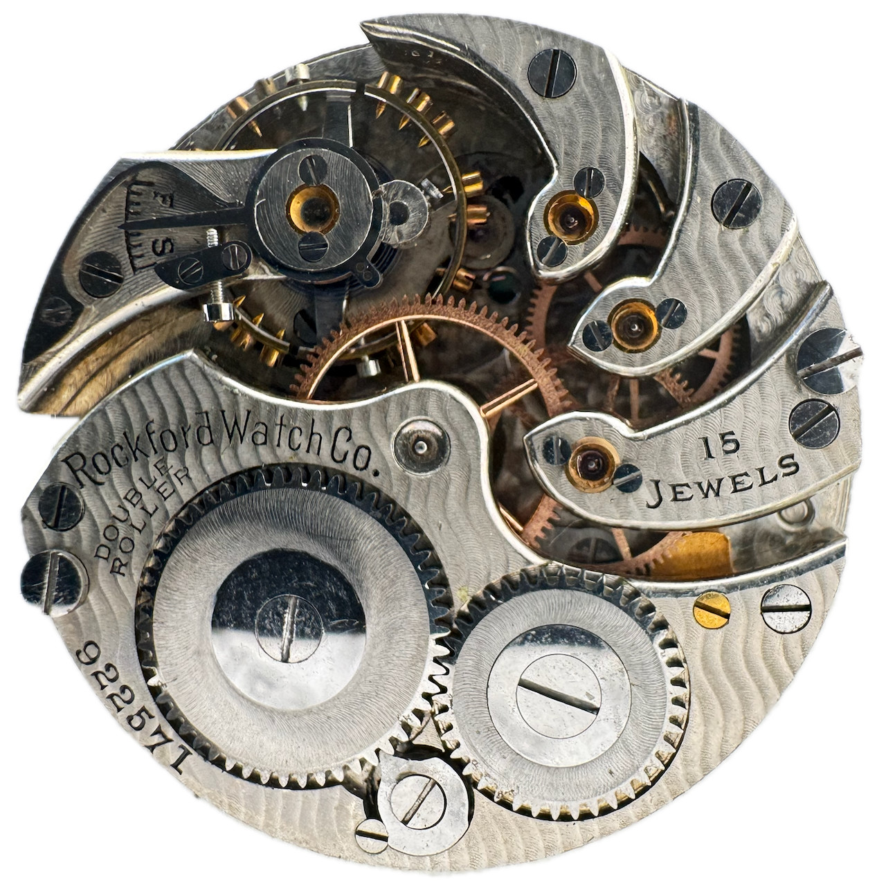 Antique 0s 1913 Rockford Breguet Numerals Hunter Pocket Watch Movement 184 USA
