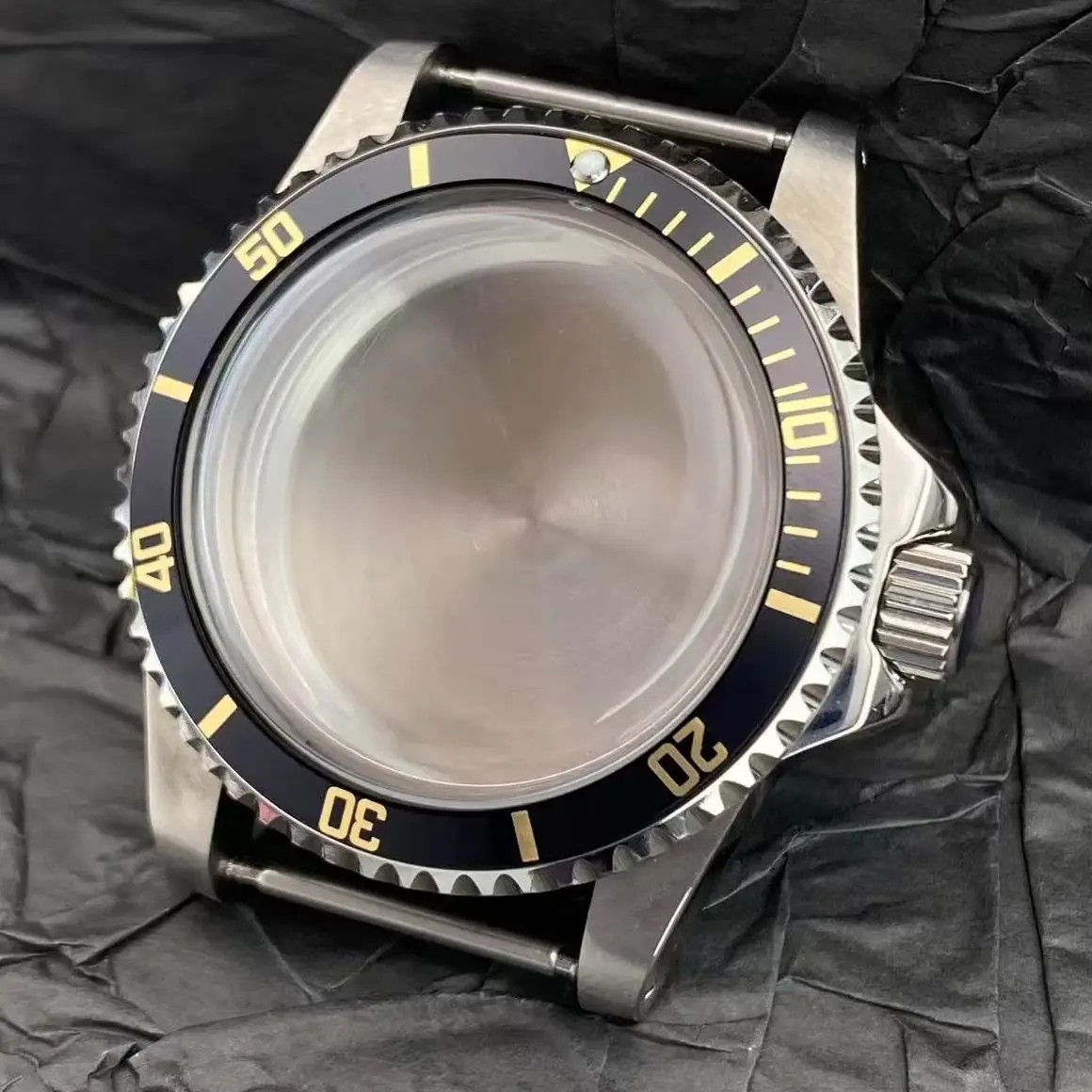 39.5Mm NH35 Case SUB GMT 120-Click Vintage Dome Acrylic Glass Watch Case for NH3