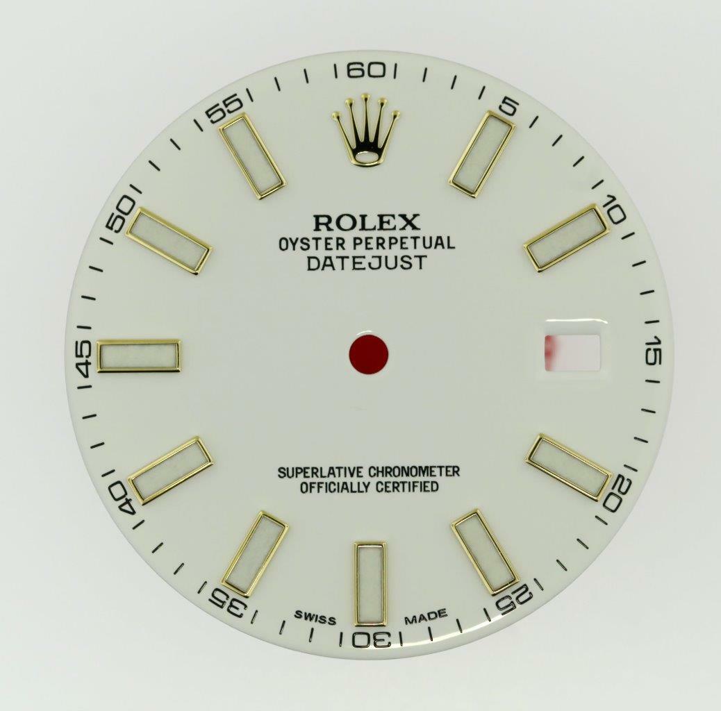 Original Men Rolex Datejust II 41mm 116303 116333 Gloss White Stick 2/Tone #N36