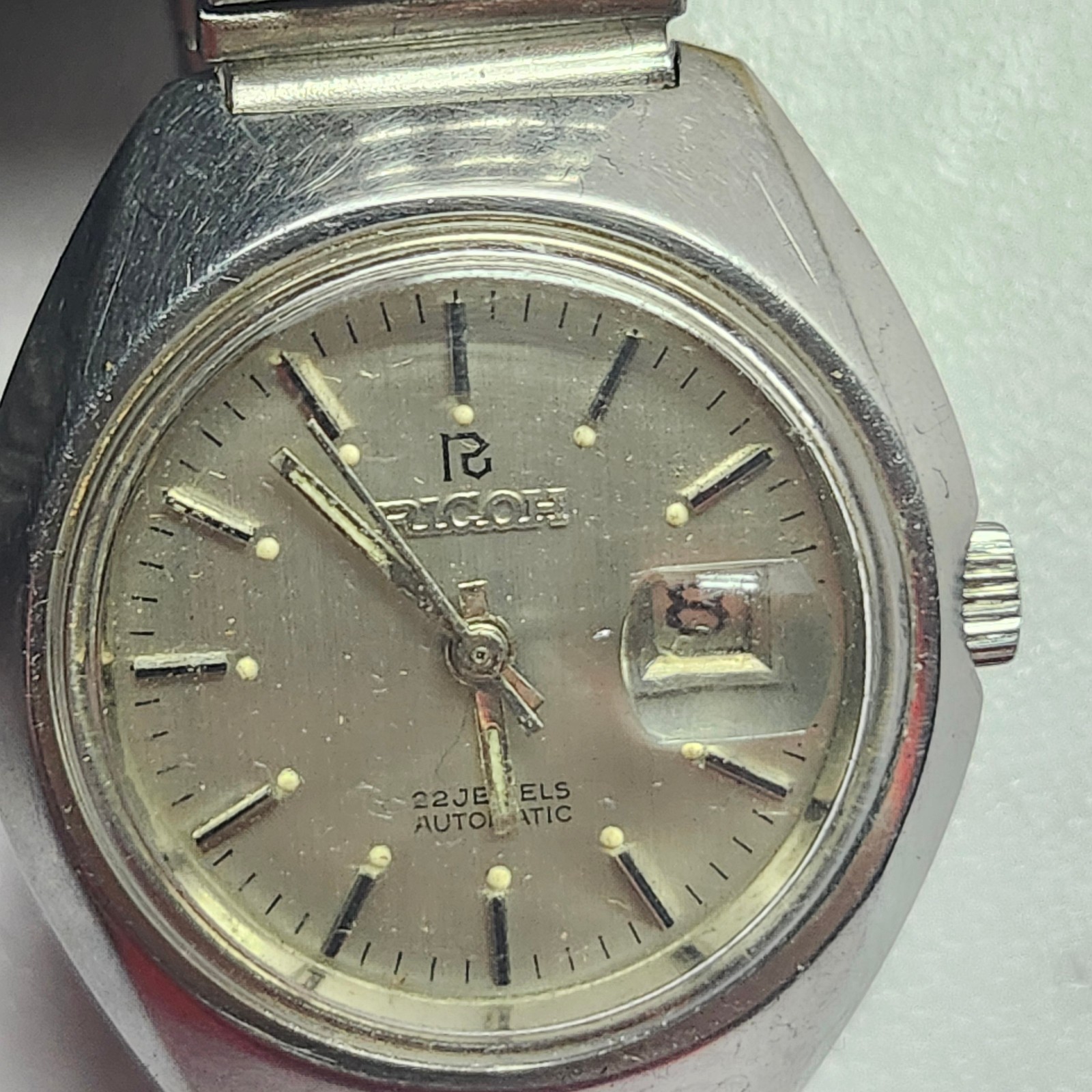 Ricoh Automatic 22 Jewels Japan Watch Movement Case & Band – For Parts