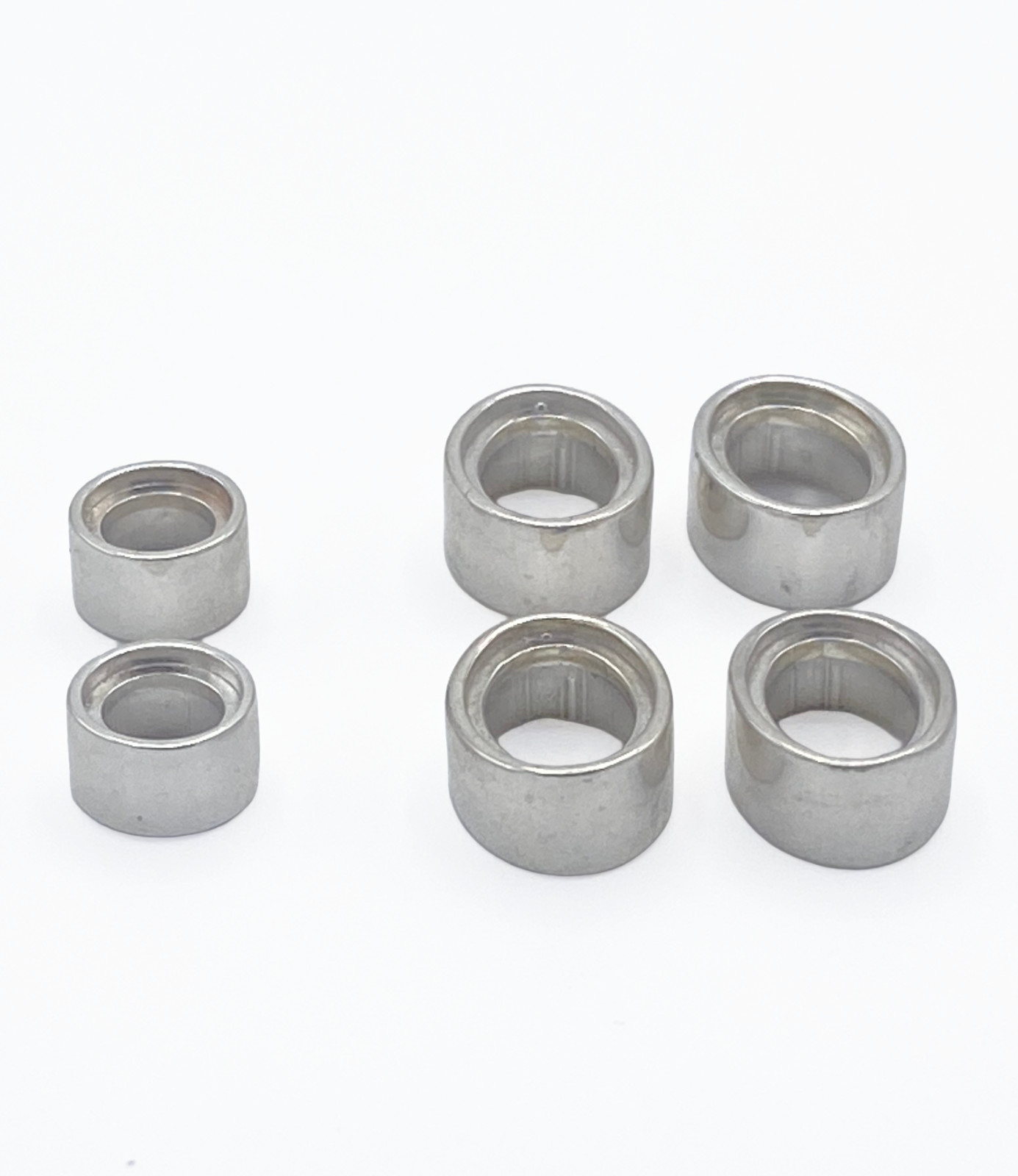 6 Sterling Silver Casted Tube Bezel Settings 5mm Round 8x6mm Oval .925