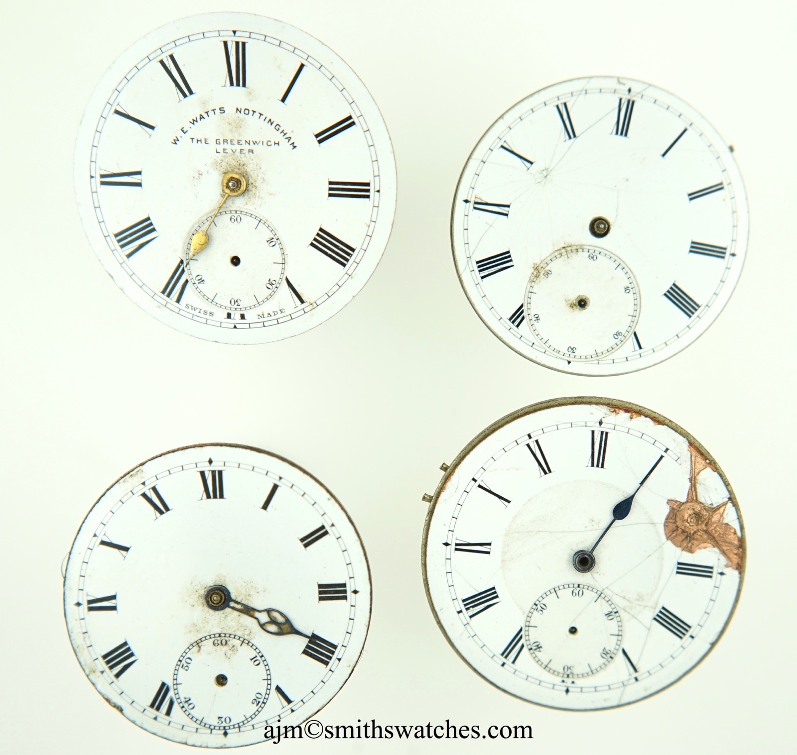 QUANTITY OF LEVER WATCH MOVEMENTS 4 PIECES FOR SPARES Q6