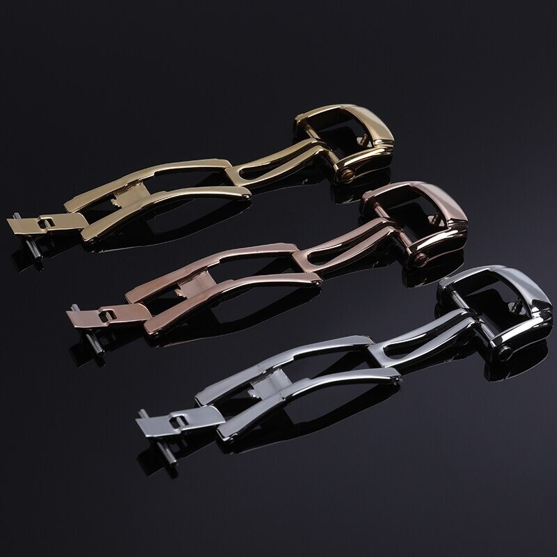18mm Stainless Steel Deployment Clasp Buckle For Patek Philippe Silver Rose Gold