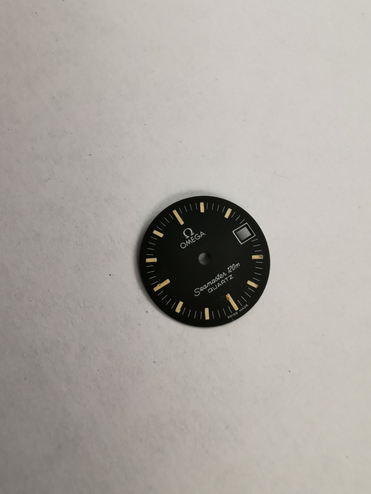 Vintage Original Omega Seamaster 120m Quartz Watch Black Dial 18.3 mm Cal 1380