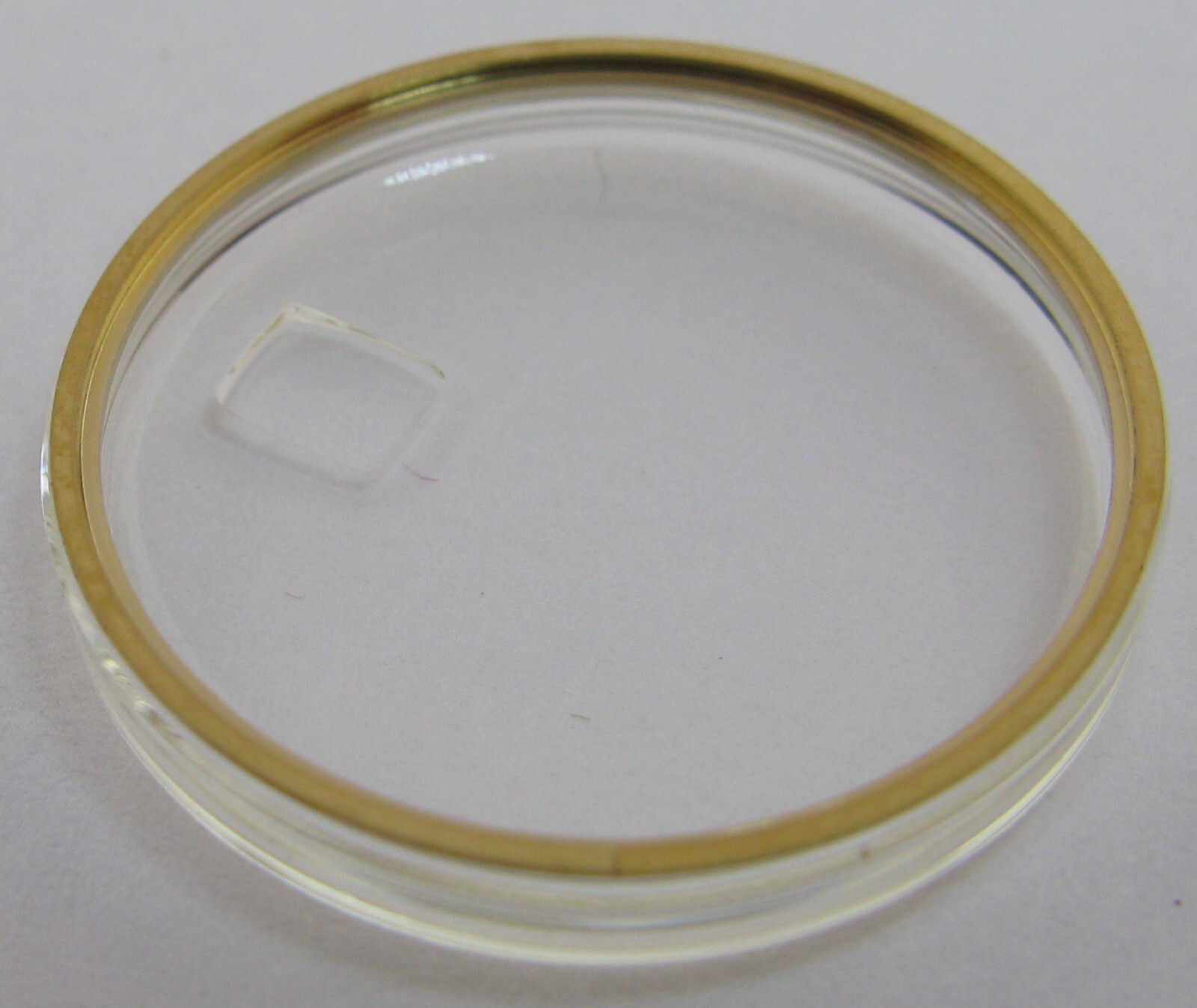 Omega Watch Crystal Acrylic with loupe CRY 2514 22.4 mm yellow gold tension ring