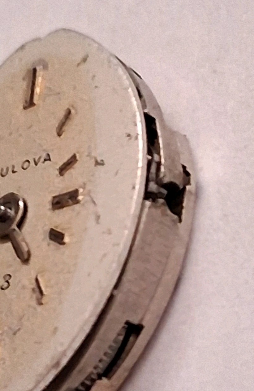 #302, Bulova 5AT. 23 Jewel Bad Hairspring. No Stem, For Parts Movement.