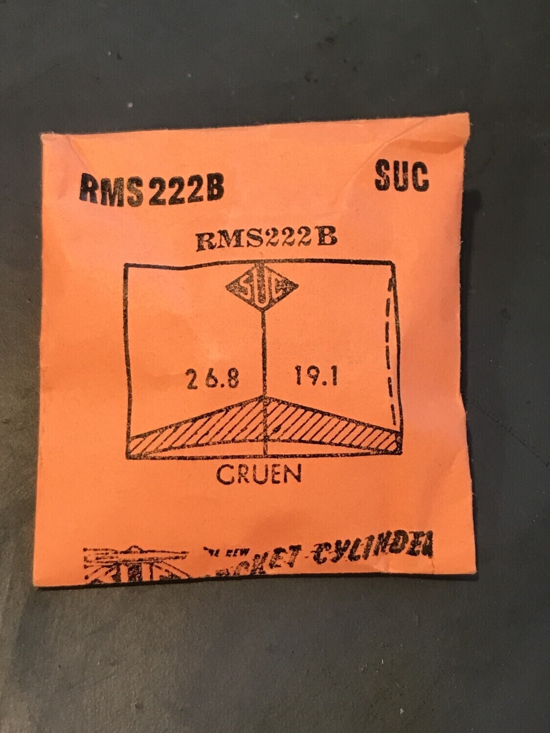 SUC Rocket Faceted Crystal RMS 222B for GRUEN – 26.8 x 19.1mm – New