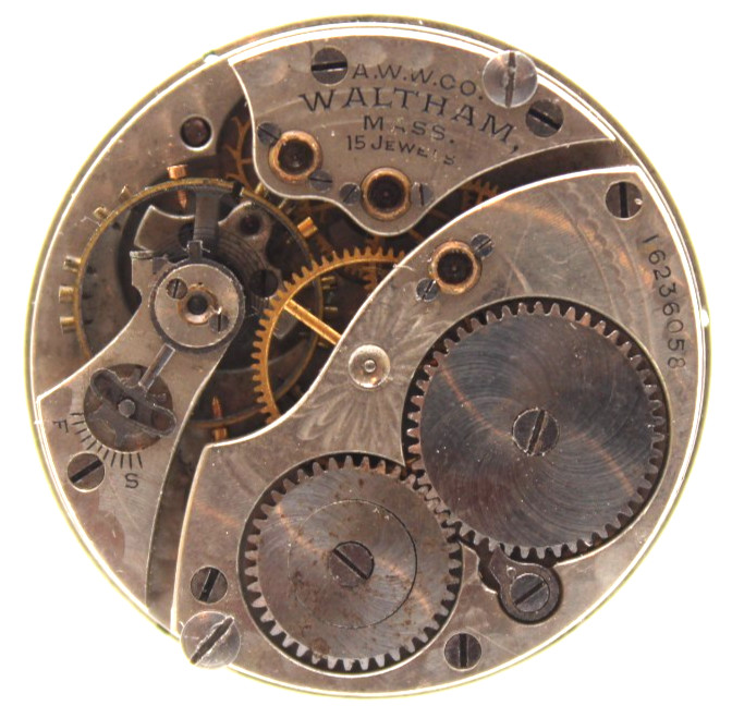 1907 WALTHAM POCKET WATCH MOVEMENT 16236058 GRADE 115 0s 15j (LN2)