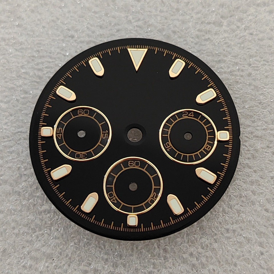 29.5mm Sterile Watch Dial+Hands Green Lume For VK63 Movement Replacement Parts