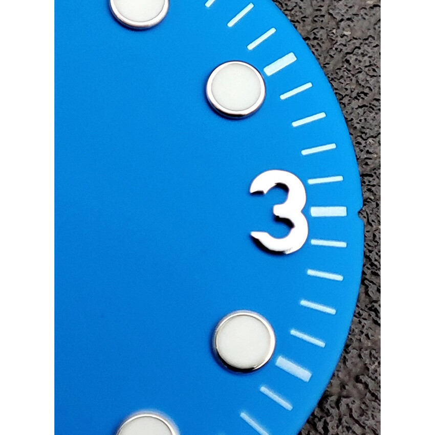 28.5MM Luminous Waterproof Watch Dial Metal Blue No- Logo for NH35 4R Movement