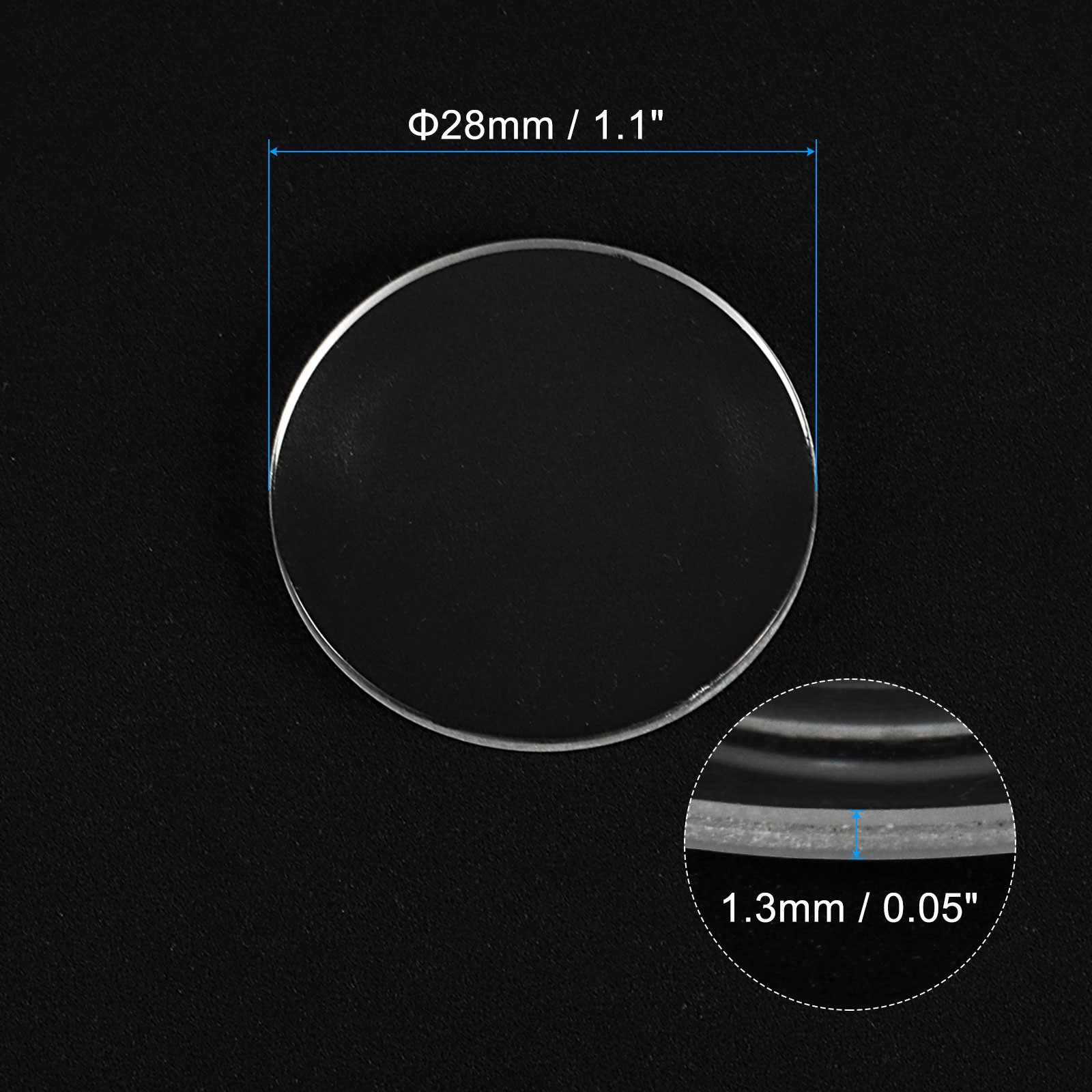 16pcs Watch Crystal Glass Lens 28mm Single Dome Round Glass Watch Face Crystal