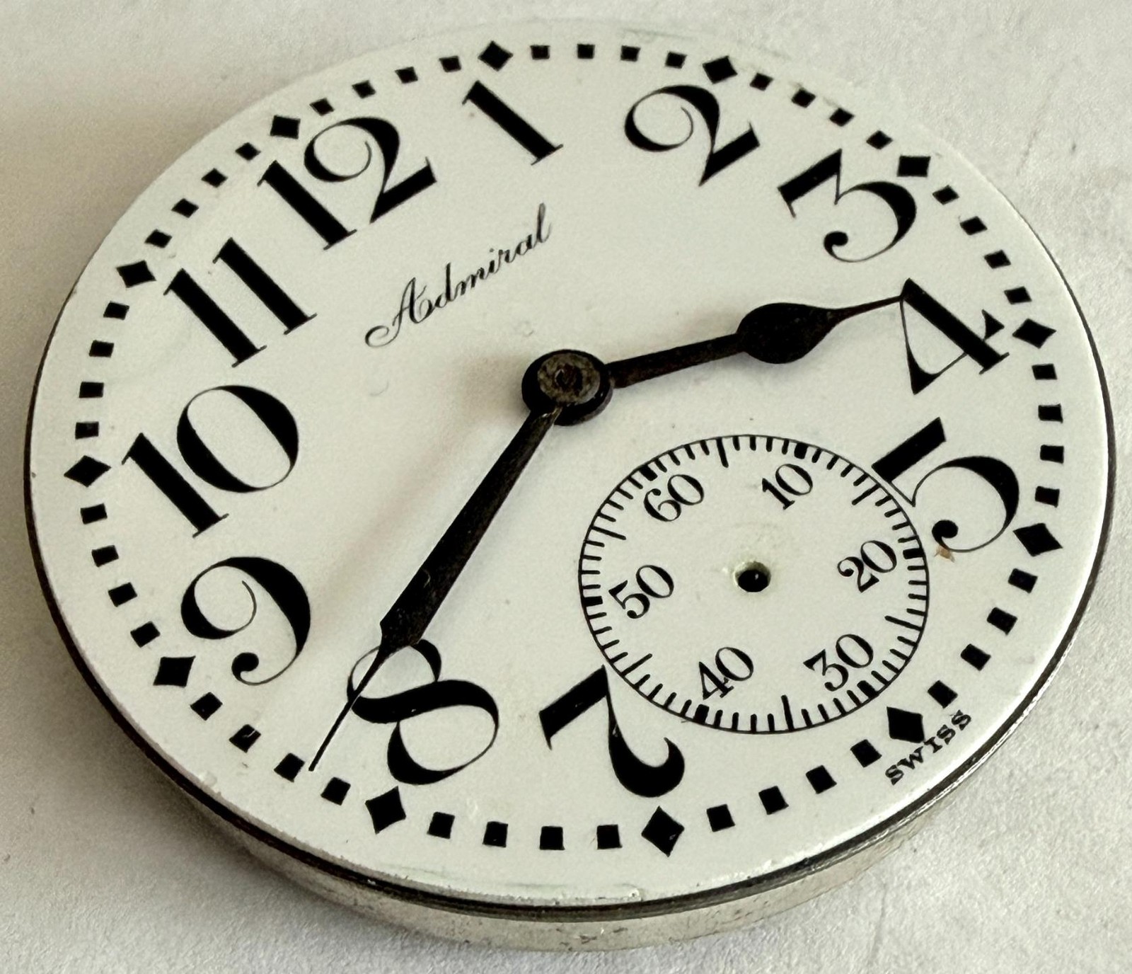 ANTIQUE 43.1MM NON-MAGNETIC ADMIRAL 15J POCKET WATCH MOVEMENT FOR WATCH PARTS