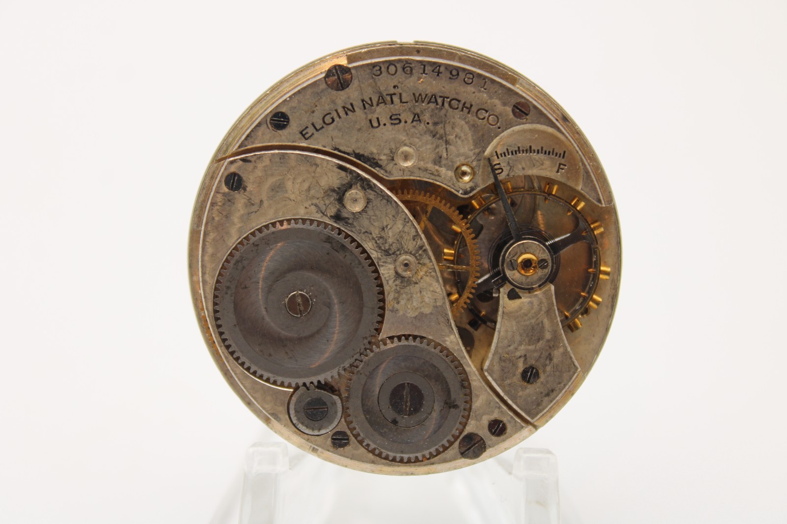 1928 ELGIN POCKET WATCH MOVEMENT 30614981 GRADE 303 12s 7j (RQ2)
