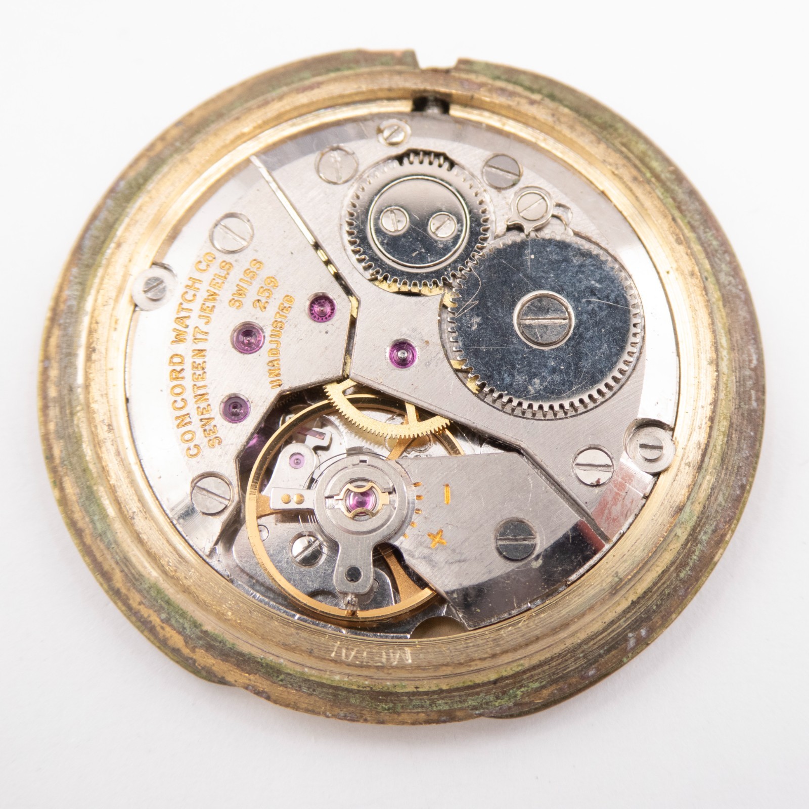 Vintage Concord Caliber 259 17-Jewel Wristwatch Movement, Runs