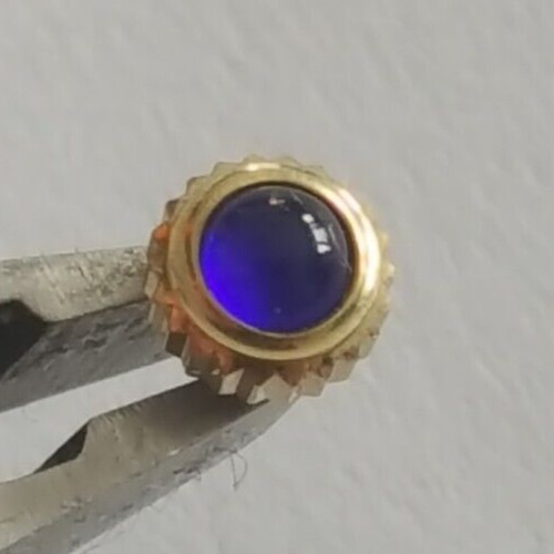 Baume & Mercier Gold Plated Crown With Blue Cabochon Stone Part Number MVO90005