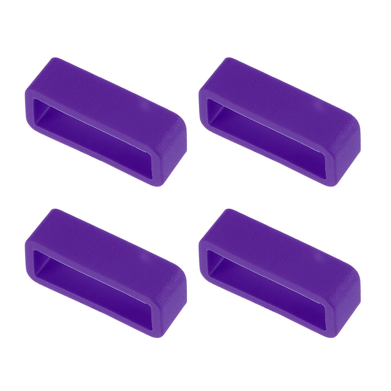 Watch Band Strap Loops Silicone for 19mm Width Watch Band, Purple 4 Pcs