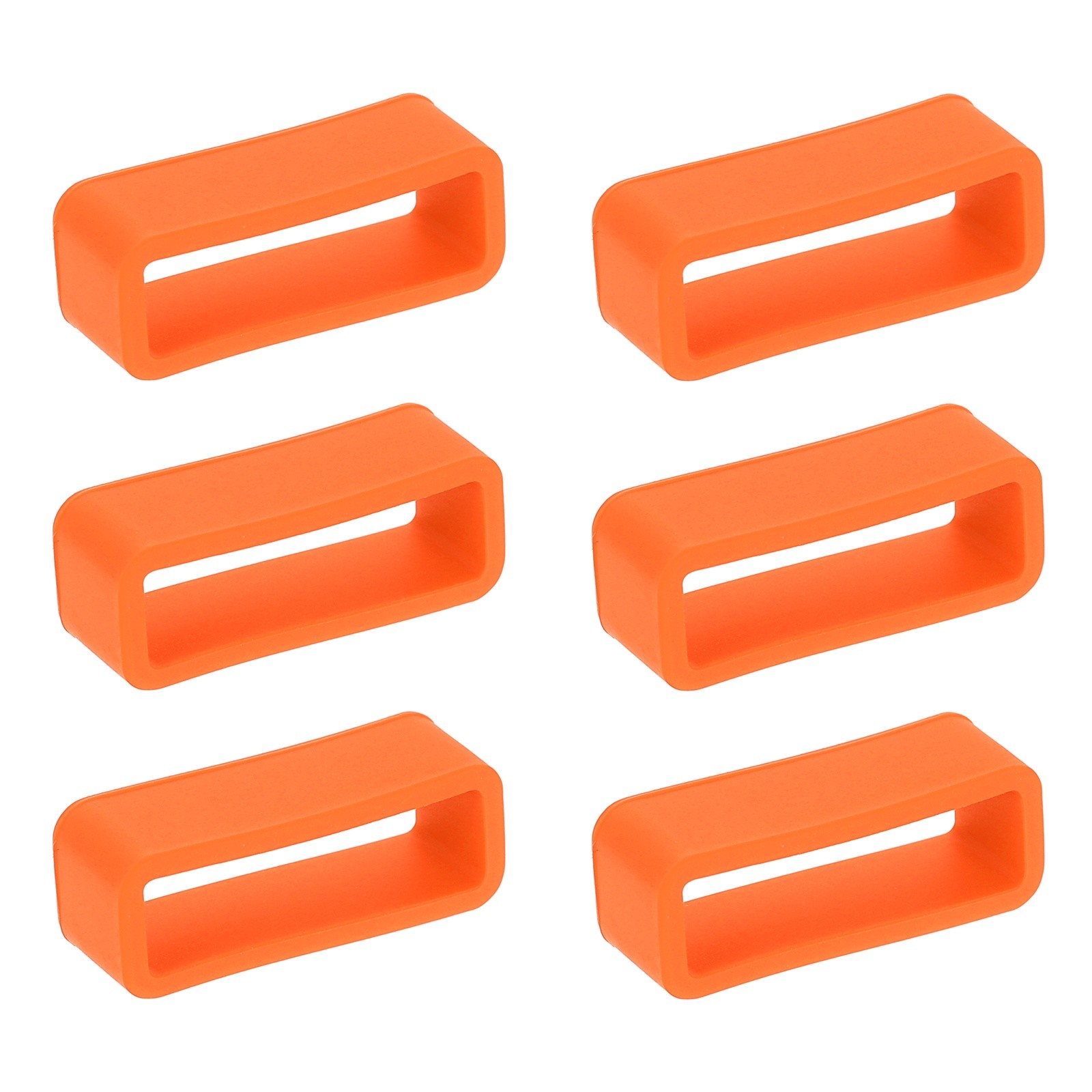 6pcs 20mm Silicone Watch Bands for Band, Orange