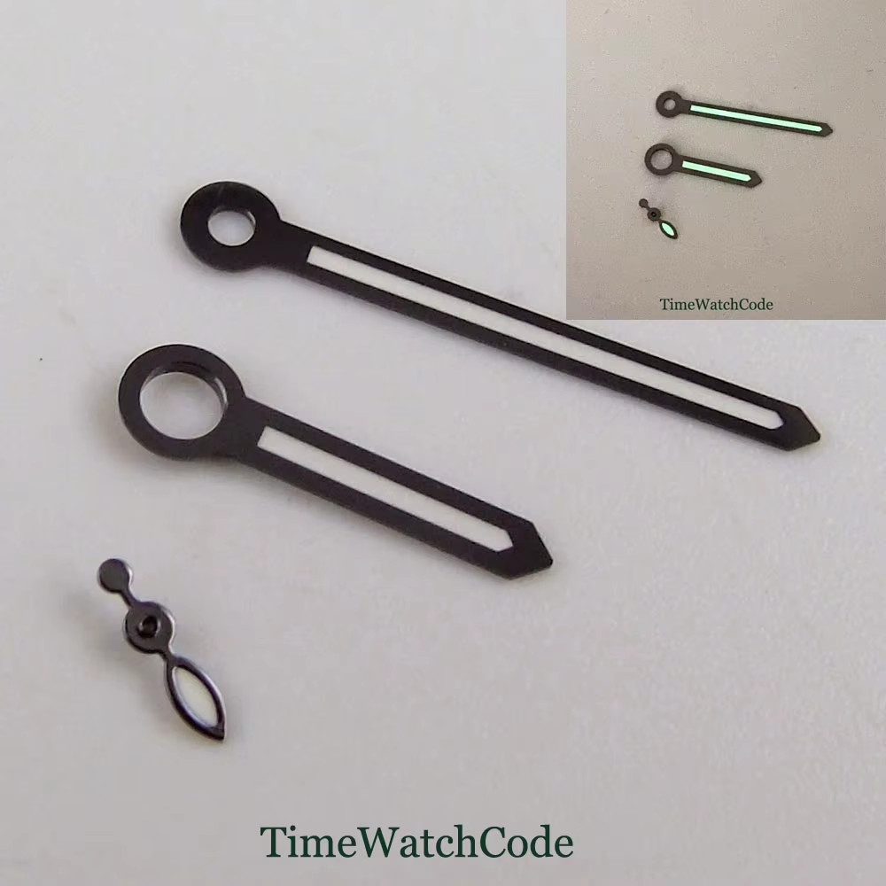 Luminous Black Watch Hands Fit UNITAS ETA6497 6498 ST3600 3620 Movement