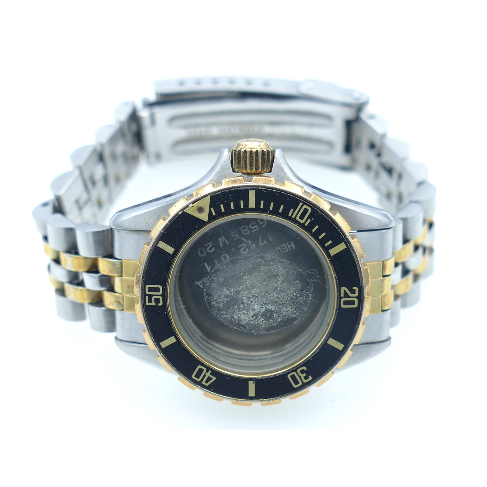 HEUER 200 METER PROF LADIES SS 2-TONE WATCH CASE FOR PARTS OR REPAIRS