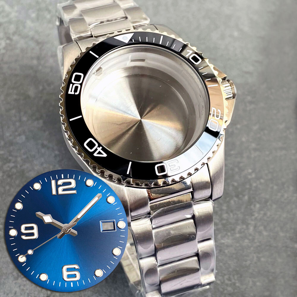 Stainless Steel 41mm for Conkas Men Watch Case fit NH35 Sapphire 32.4mm Dial Set