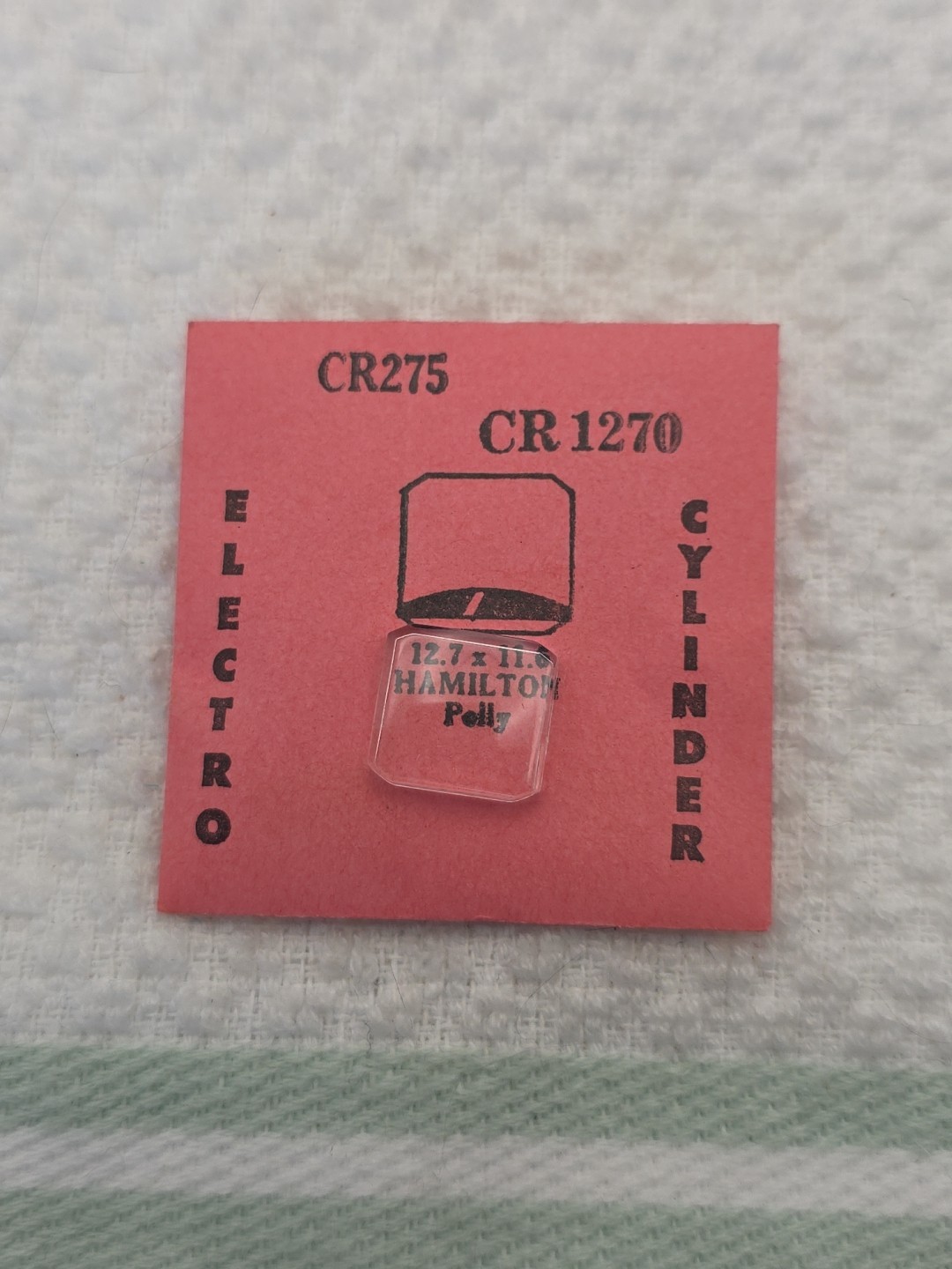 Electro Cylinder Watch Crystal CR275 CR1270 Hamilton Polly 12.7X11.6
