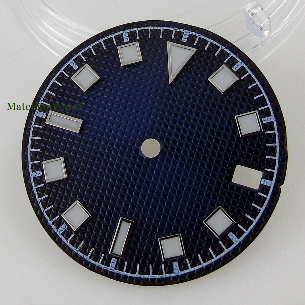 29mm Sterile Watch Dial Blue Faces Fit For NH35 NH35A Luminous Date Window