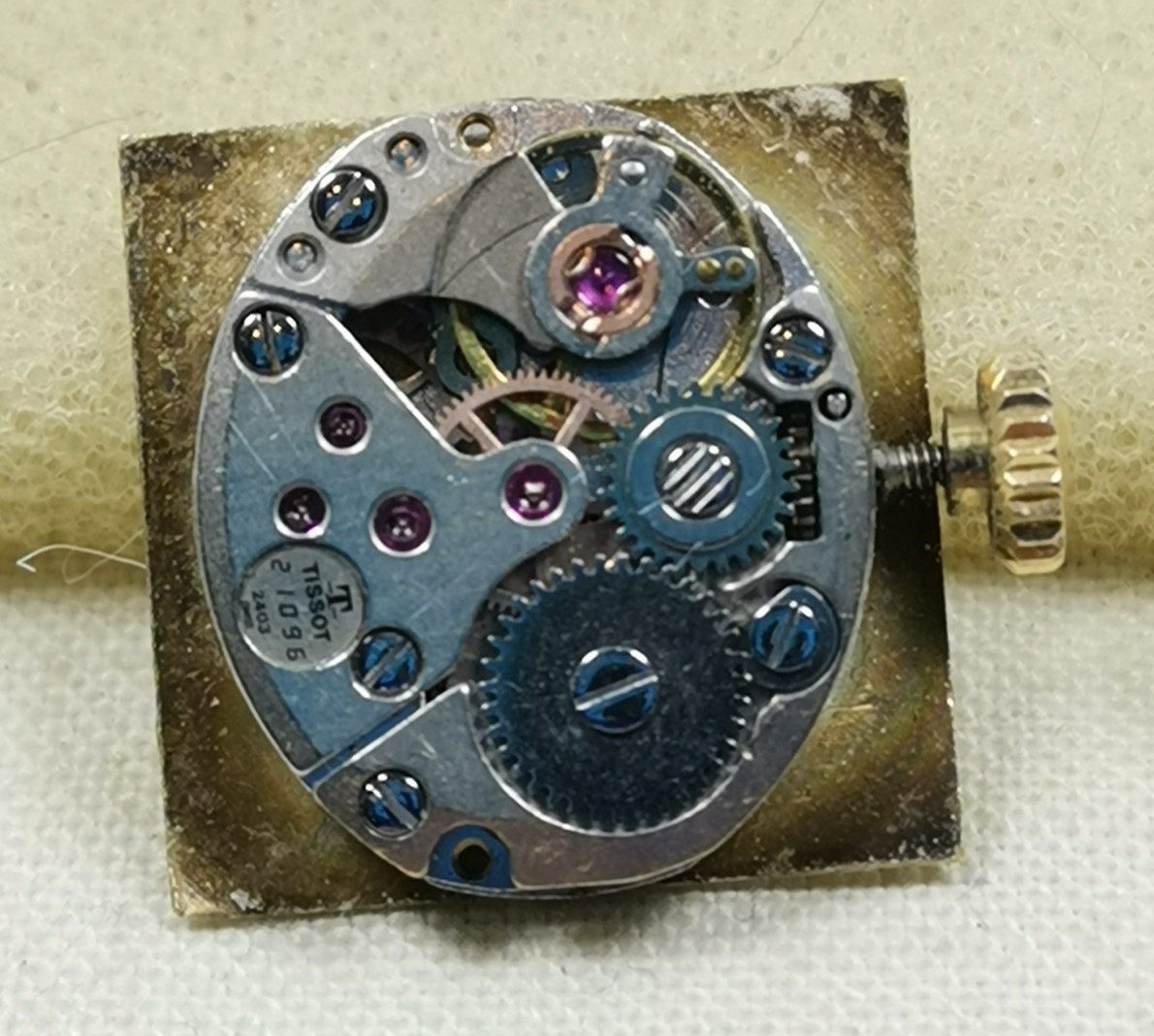 Lot 2 x Tissot 17J Cal. 2403 & 2180 Swiss Wristwatch Movement Repair/Parts