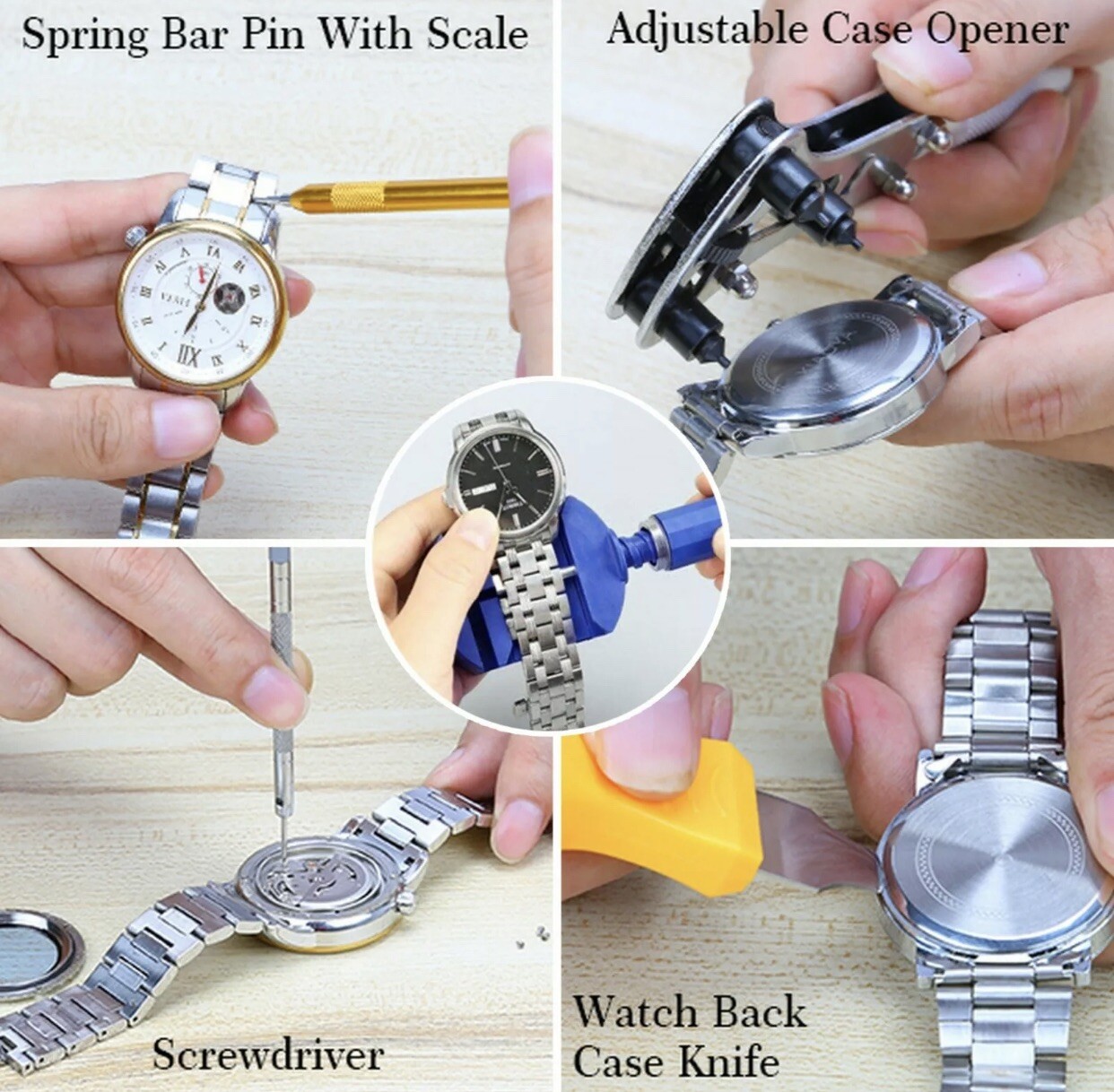 WATCH STRAP CASE SCREW BACK BAND CHANGING TOOL KIT FOR OMEGA SEAMASTER UPTO 55mm