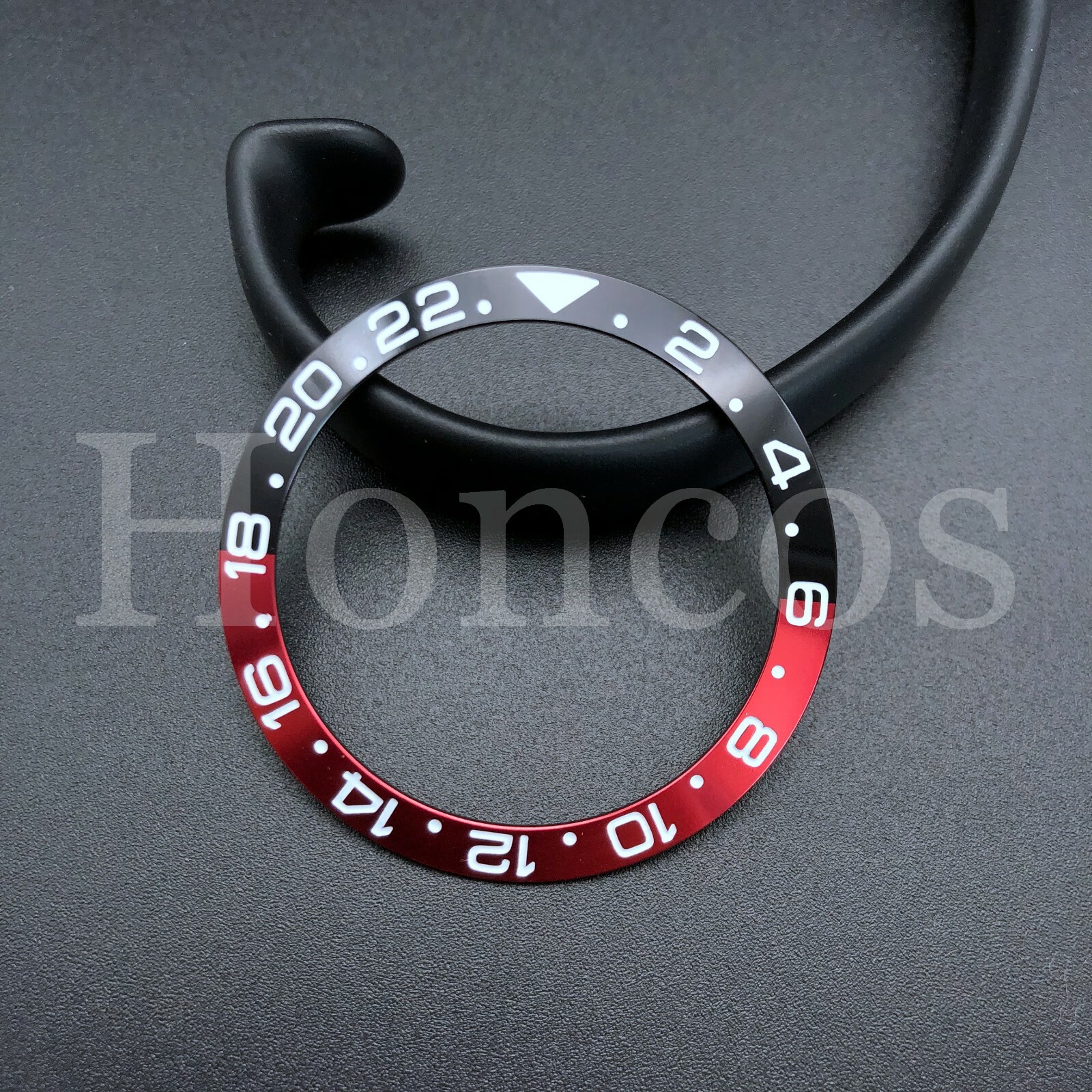 BLACK & RED BEZEL INSERT FITS FOR ROLEX GMT MASTER I/II & SUB