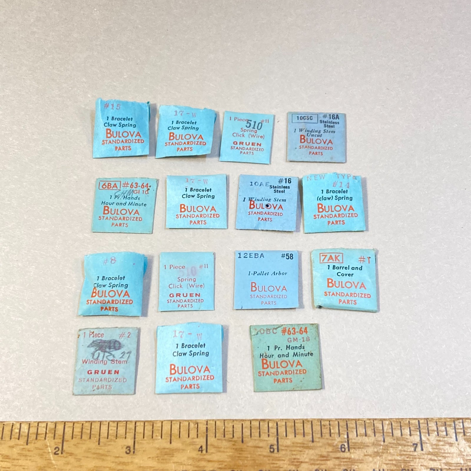 Vintage Gruen Watch Parts 15 Pc Spring Hands Arbor Parts or Repair