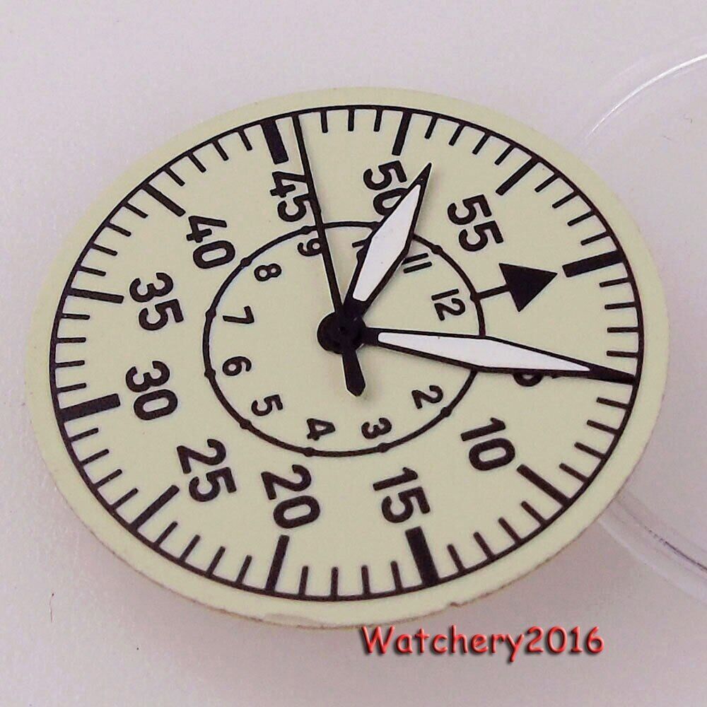 Tandorio 29mm Green Full Luminous Mens Watch Dial Fit NH35 2824 PT5000 Automatic