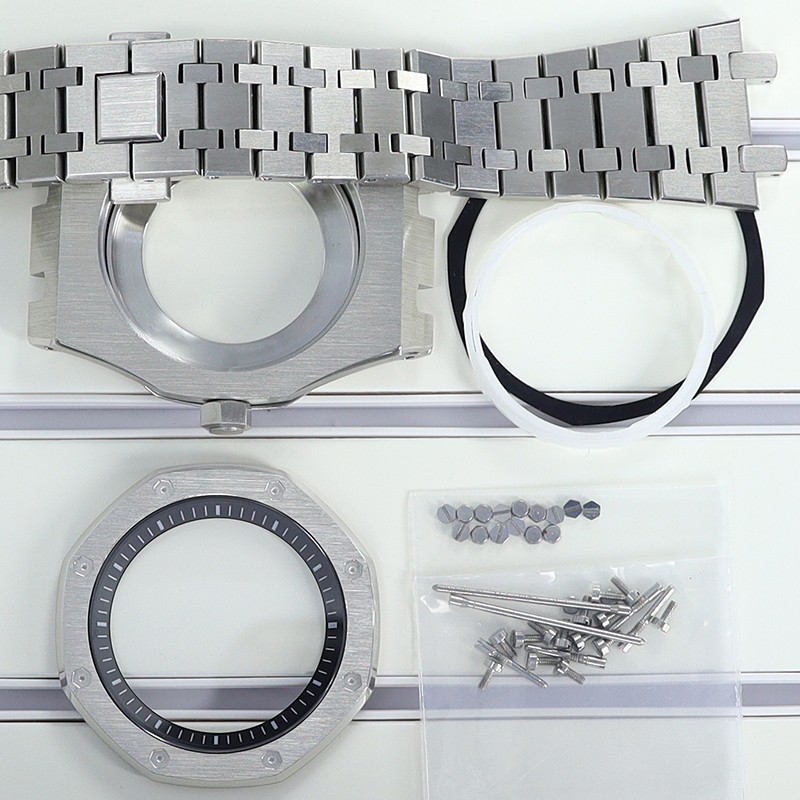 41mm Silver Octagon Watch Kit Sapphire Chapter Ring For Seiko NH34 NH35 NH36
