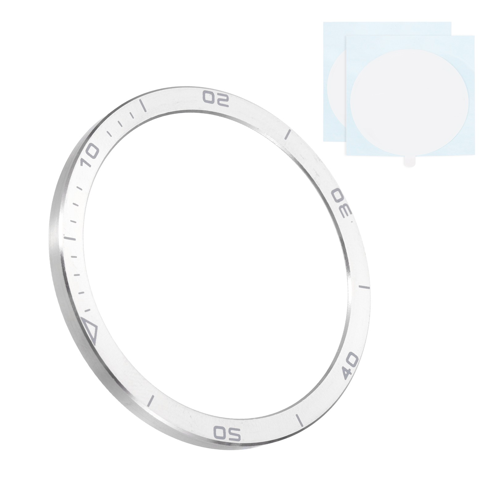 47mm Watch Bezel Insert Stainless Steel Watch Bezel Ring Solar Silver/Gray